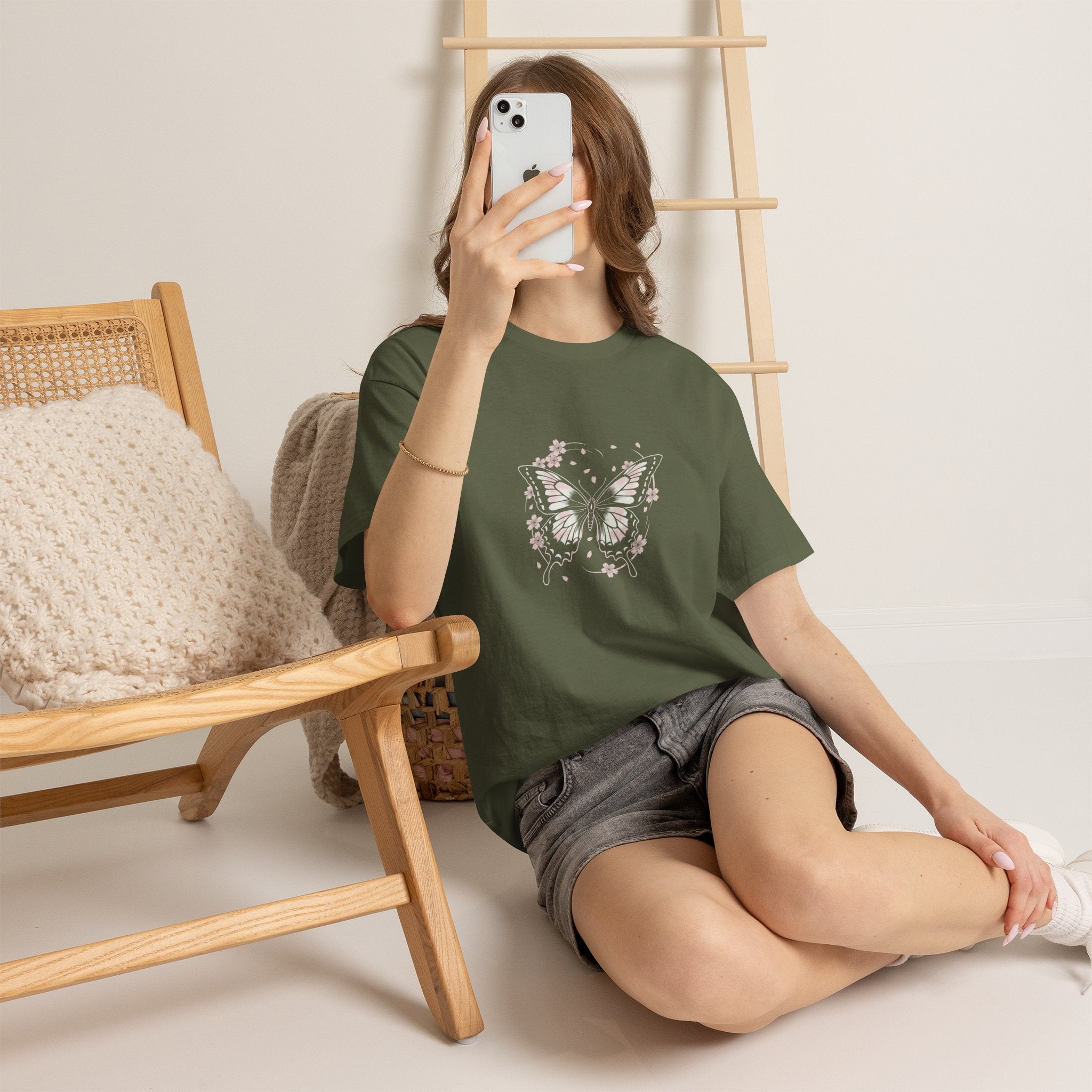 Butterfly Floral Tee — Women's Pastel Graphic T-Shirt