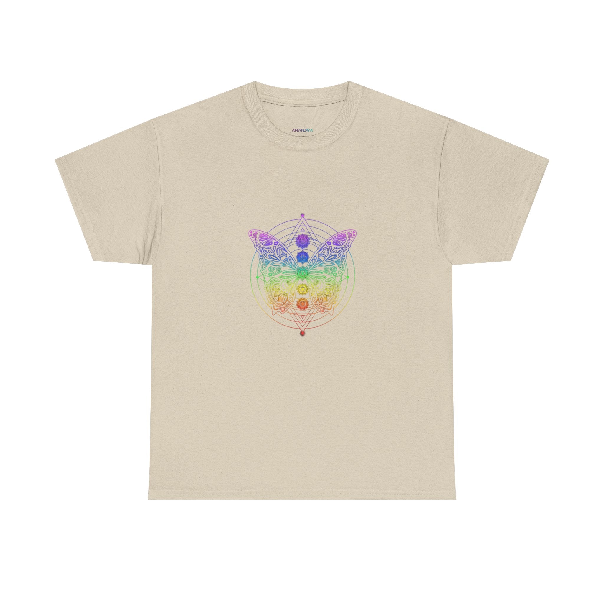 Chakra Butterfly T-Shirt — Women's Rainbow Spiritual Graphic Tee