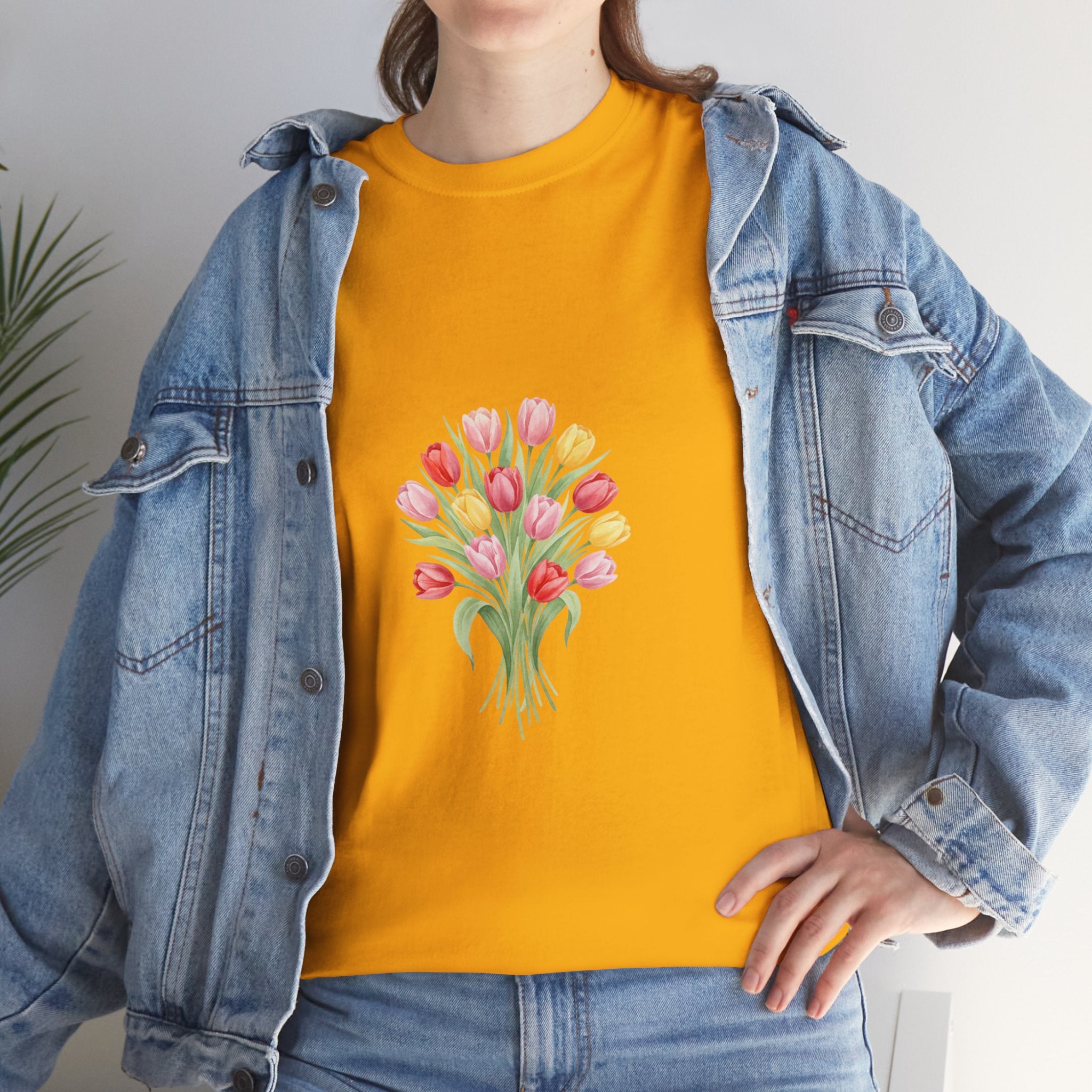 Tulip Bouquet Tee — Women's Watercolor Floral DTG Graphic T-Shirt