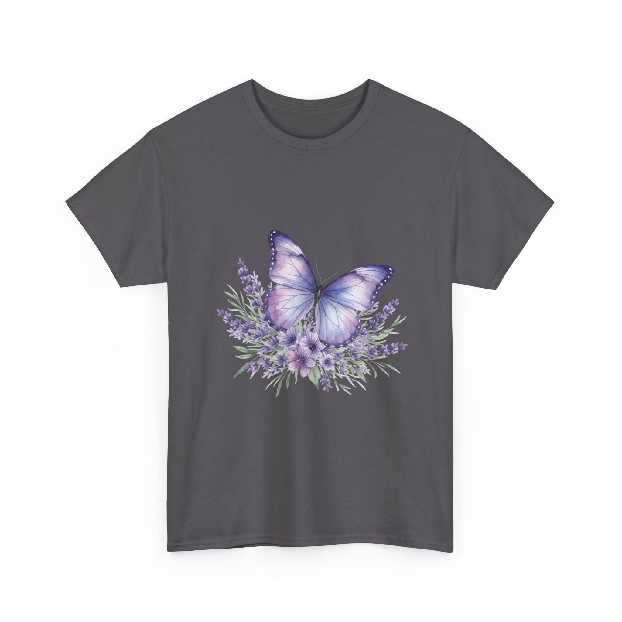 Butterfly Lavender Tee — Women's Floral DTG Graphic T-Shirt