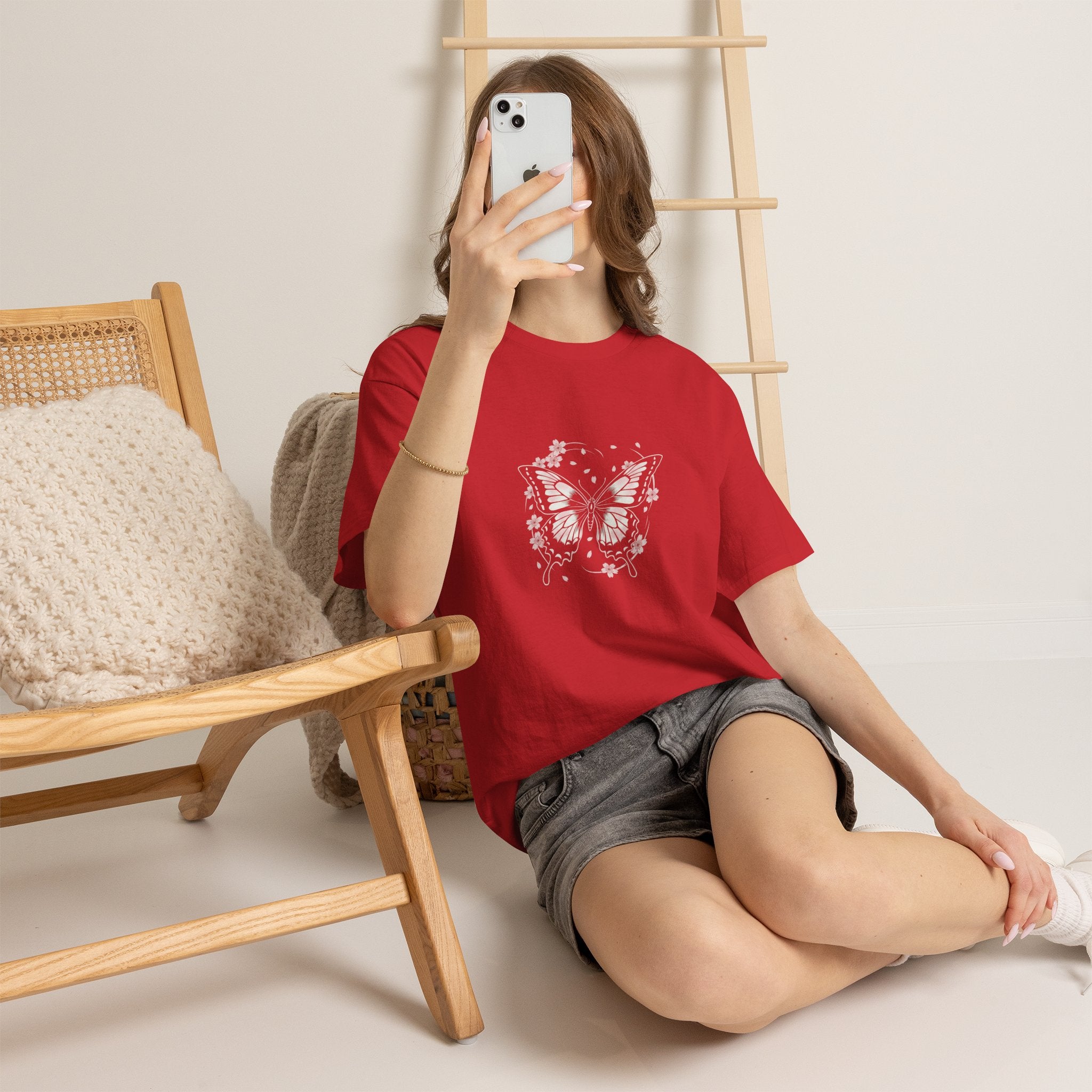 Butterfly Floral Tee — Women's Pastel Graphic T-Shirt