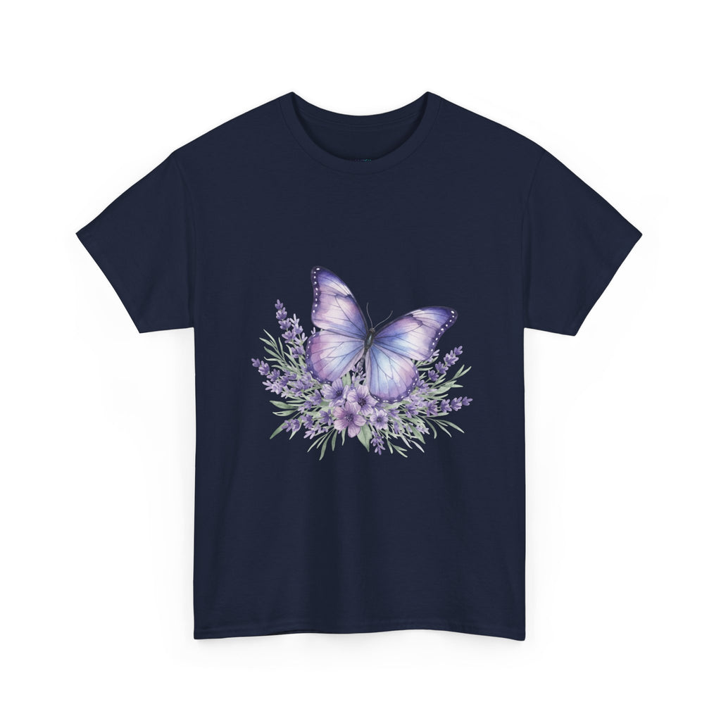Butterfly Lavender Tee — Women's Floral DTG Graphic T-Shirt