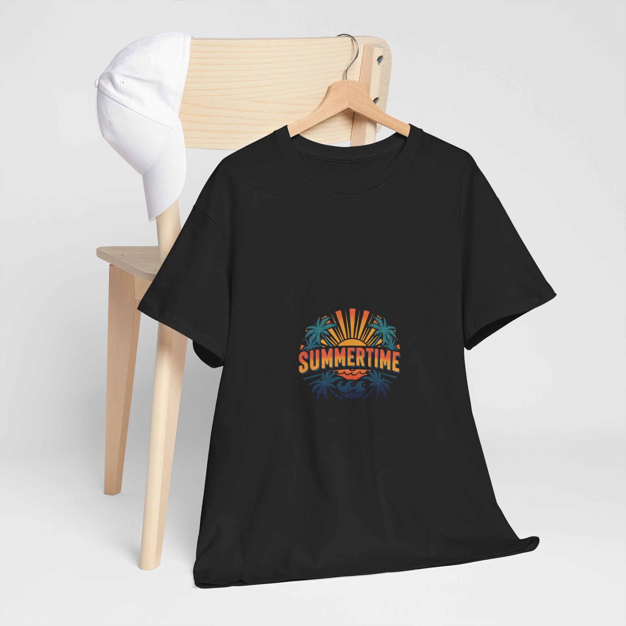 Summertime Retro Palm Tee — Men's Graphic Beach T-Shirt