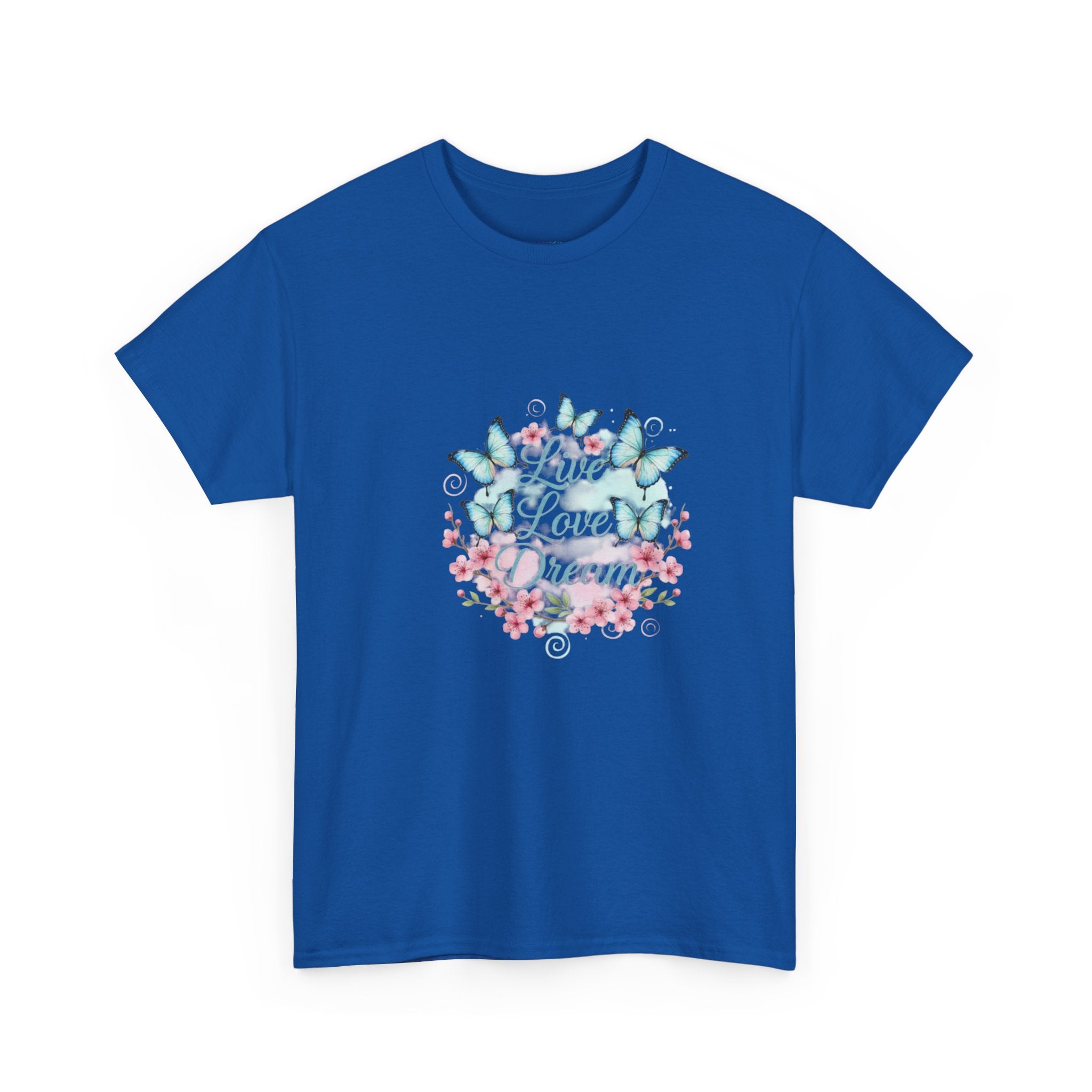 Live Love Dream Tee — Women's Floral Butterfly Graphic T-Shirt