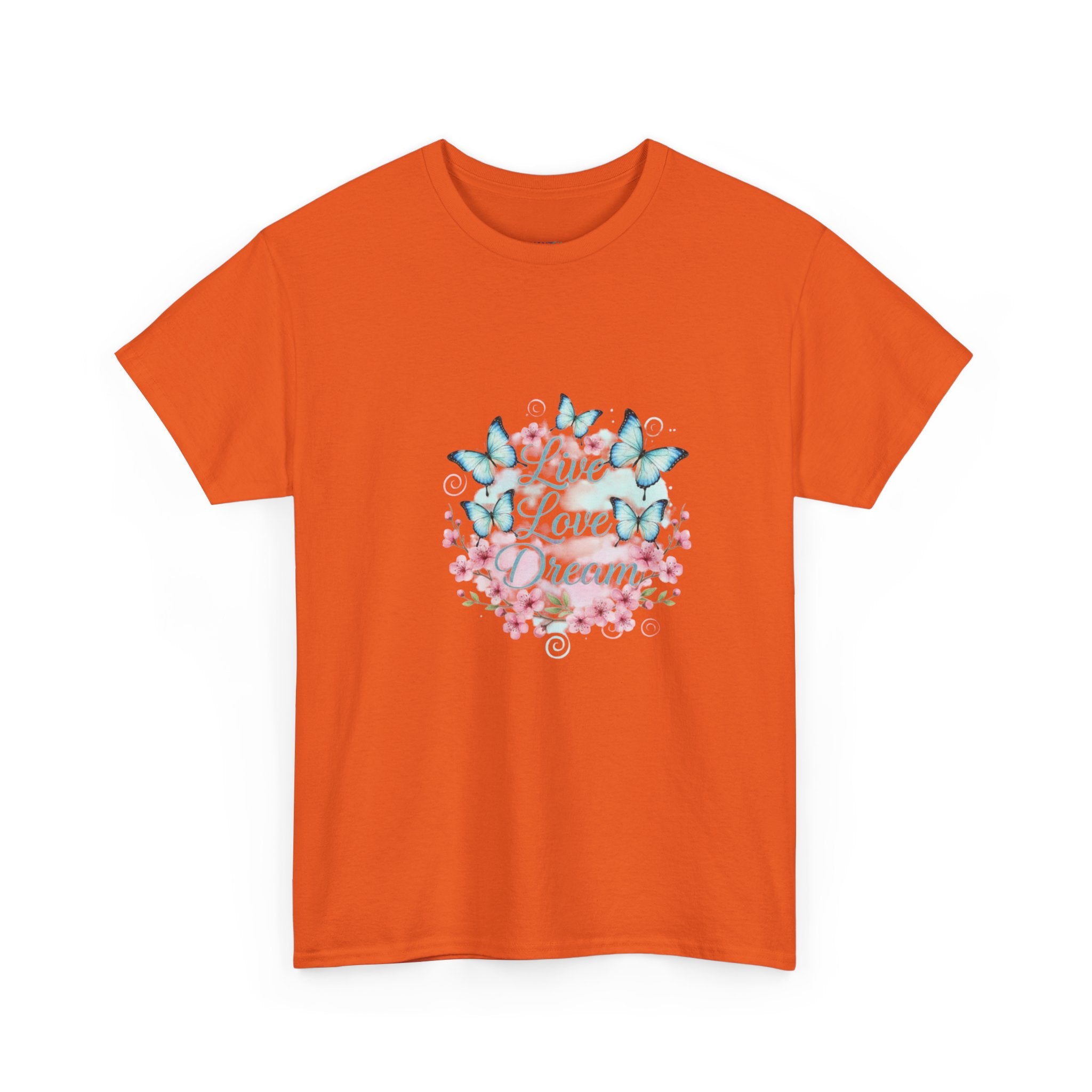 Live Love Dream Tee — Women's Floral Butterfly Graphic T-Shirt