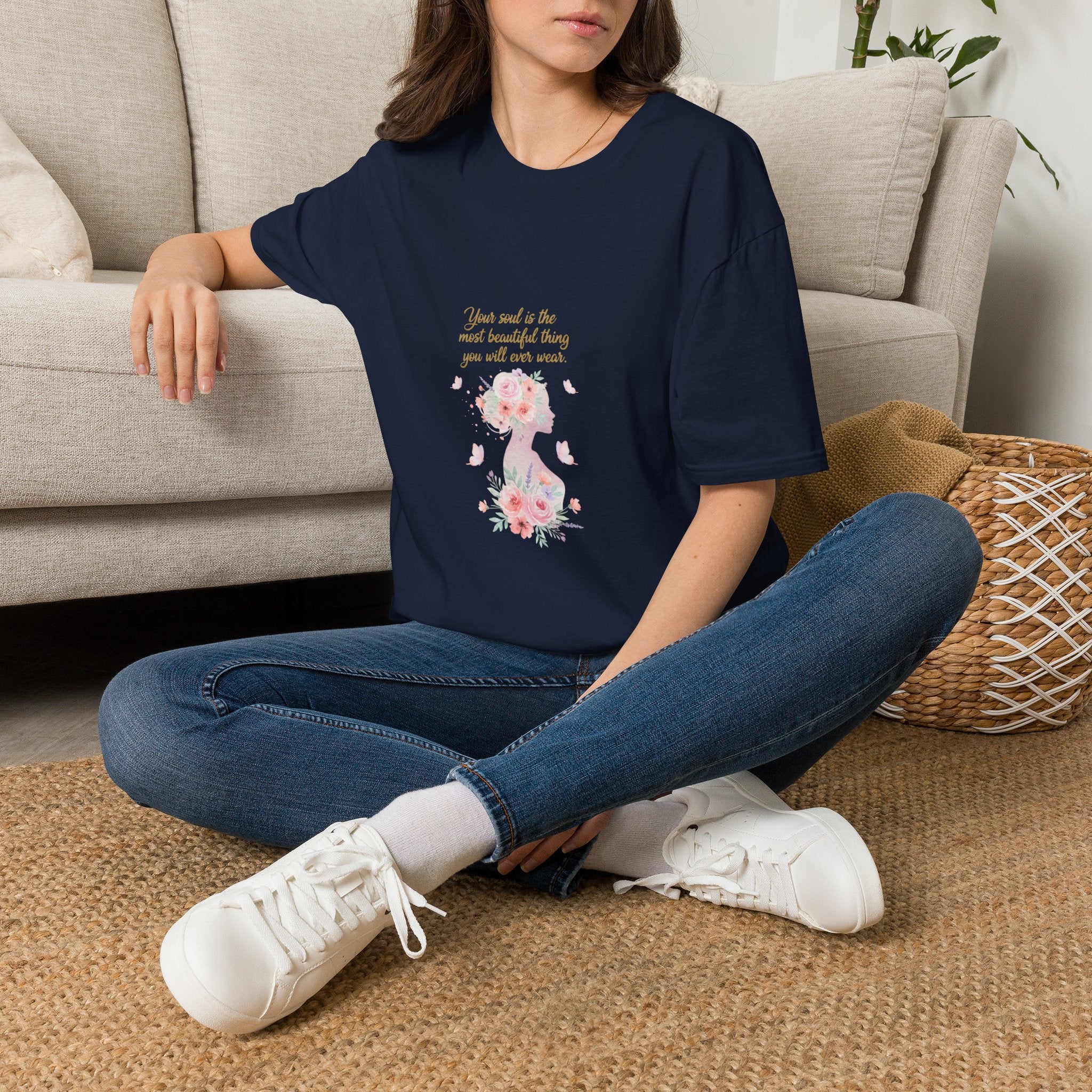Floral Angel Tee | DTG Printed Women's Inspirational Graphic T-Shirt
