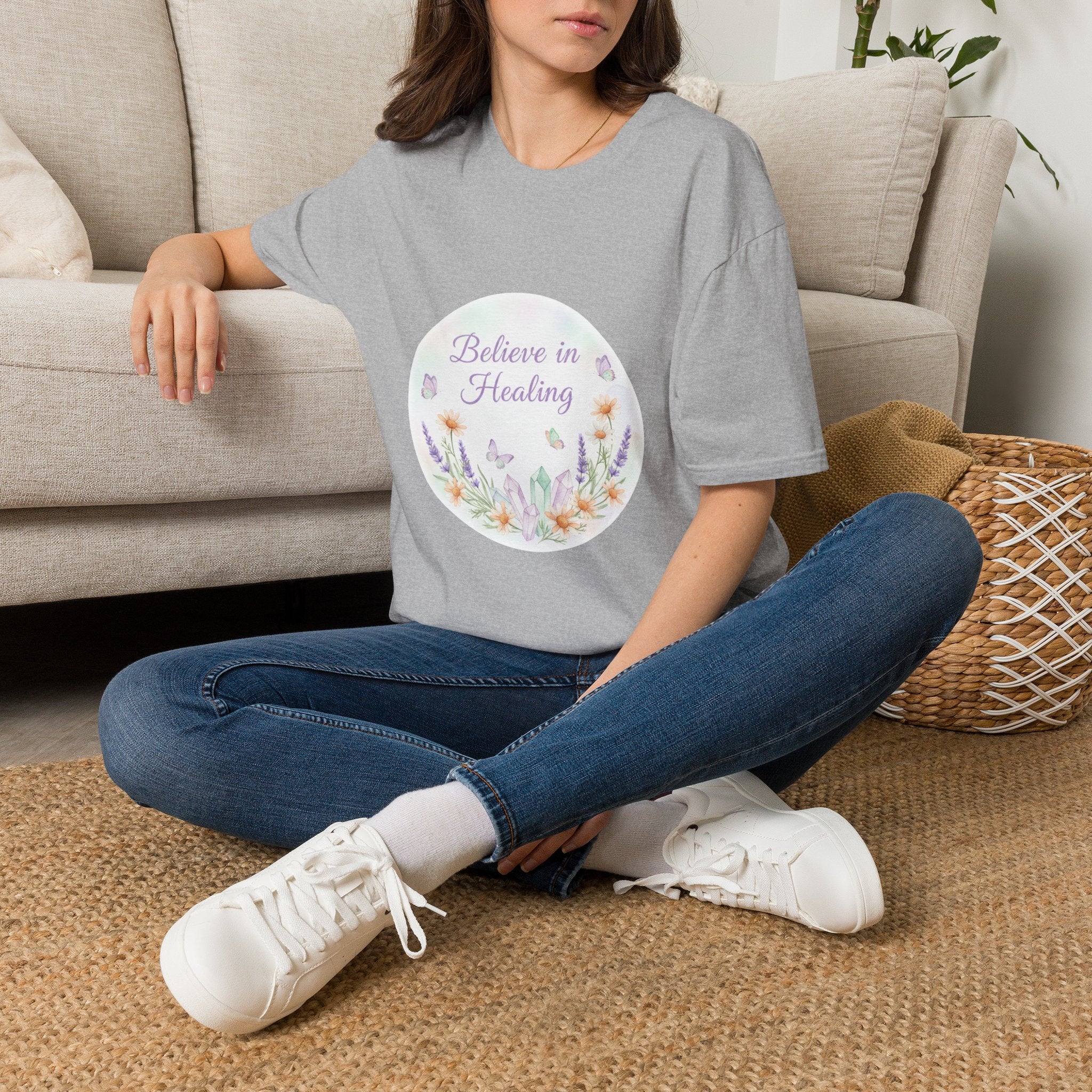 'Believe in Healing' Floral T-Shirt