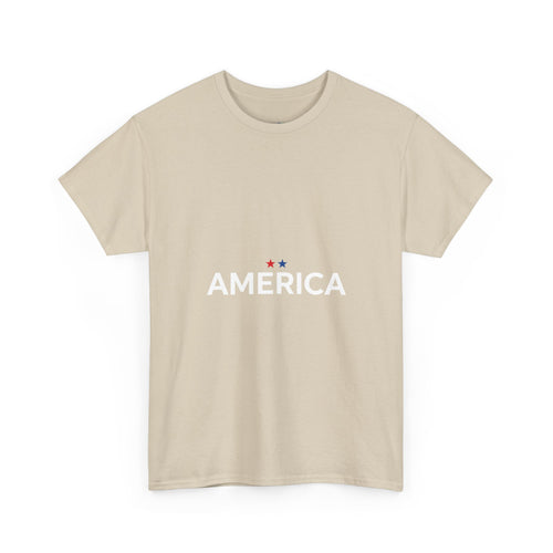 America Unisex T-Shirt — Minimal Patriotic Tee with Red Star | DTG Print