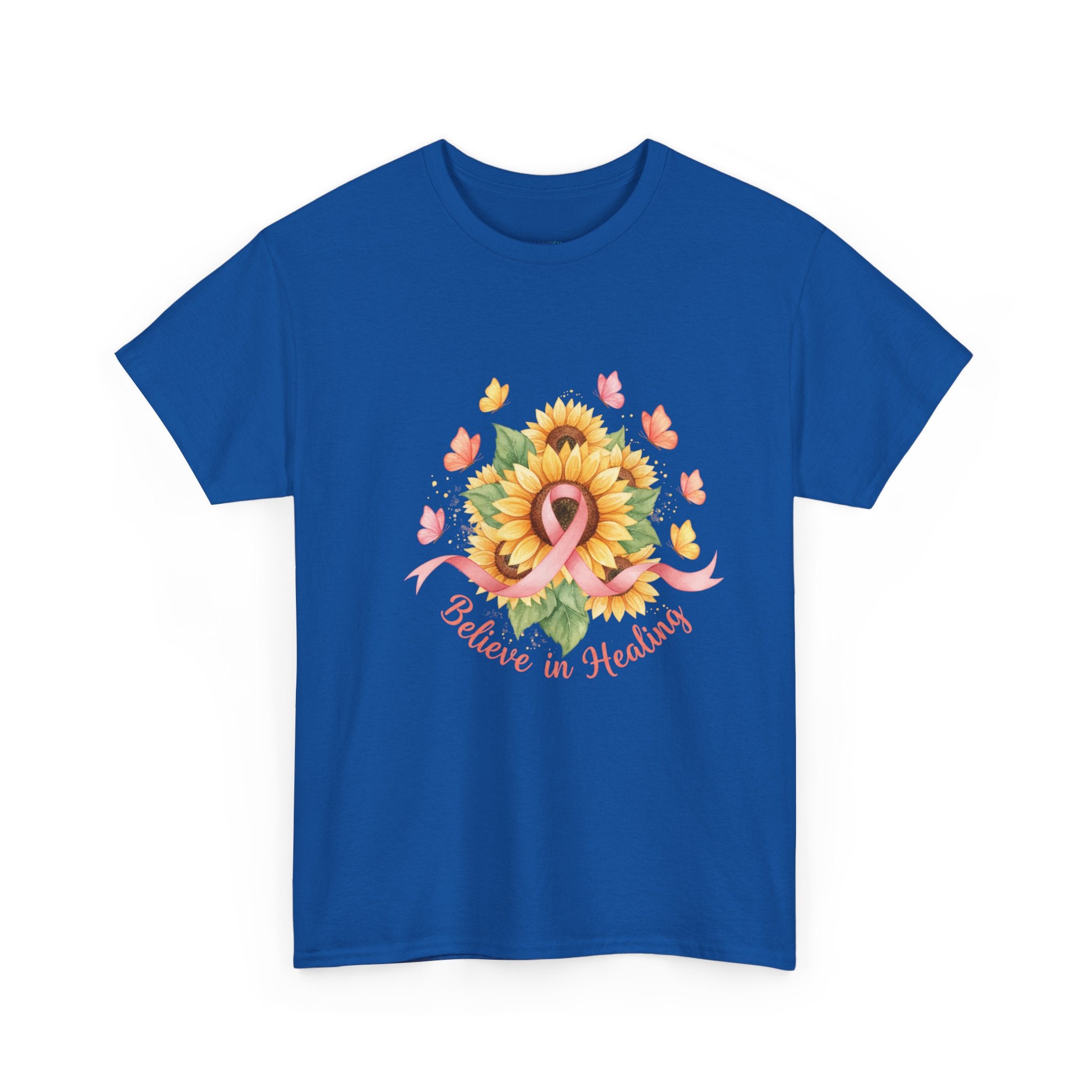 "Believe in Healing" Sunflower Graphic Tee — Women's T-Shirt