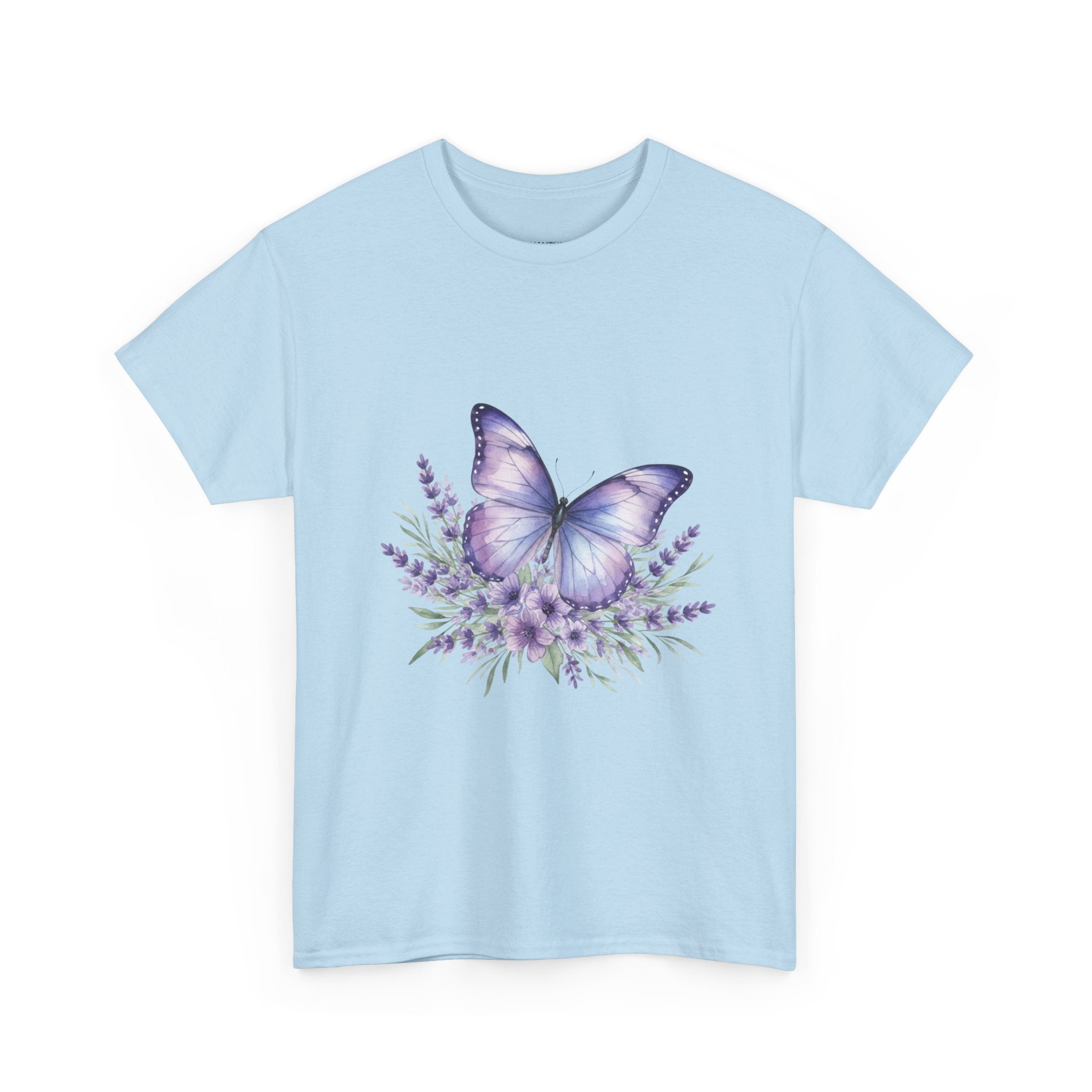 Butterfly Lavender Tee — Women's Floral DTG Graphic T-Shirt