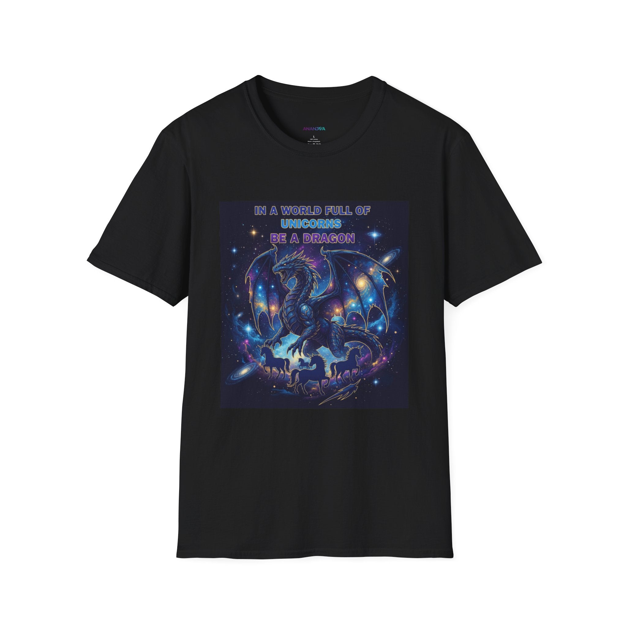 Galaxy Dragon Men's T-Shirt | "In a World Full of Unicorns, Be a Dragon" | DTG Fantasy Tee