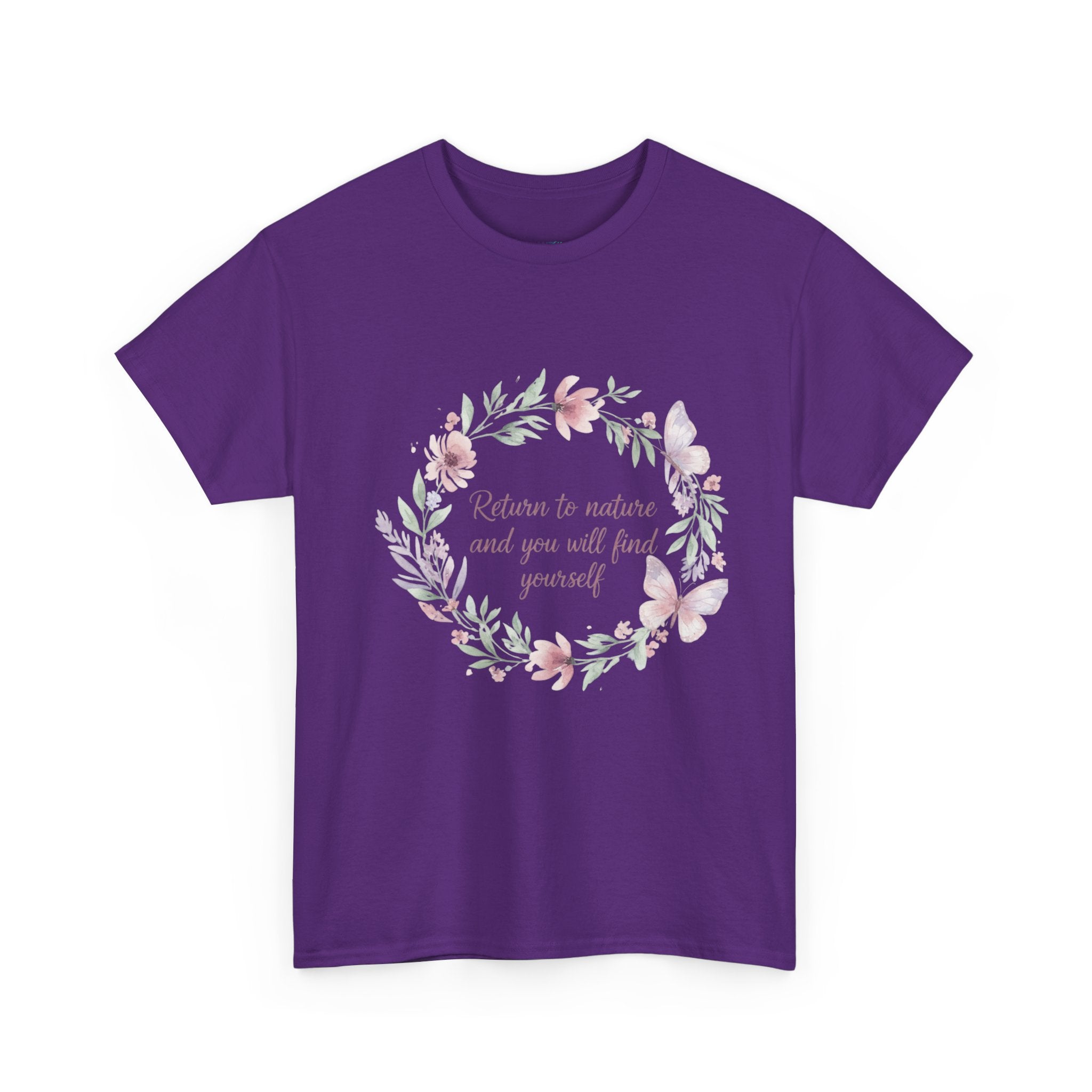 Return to Nature Floral Wreath Women's T-Shirt | DTG-Printed Inspirational Botanical Tee