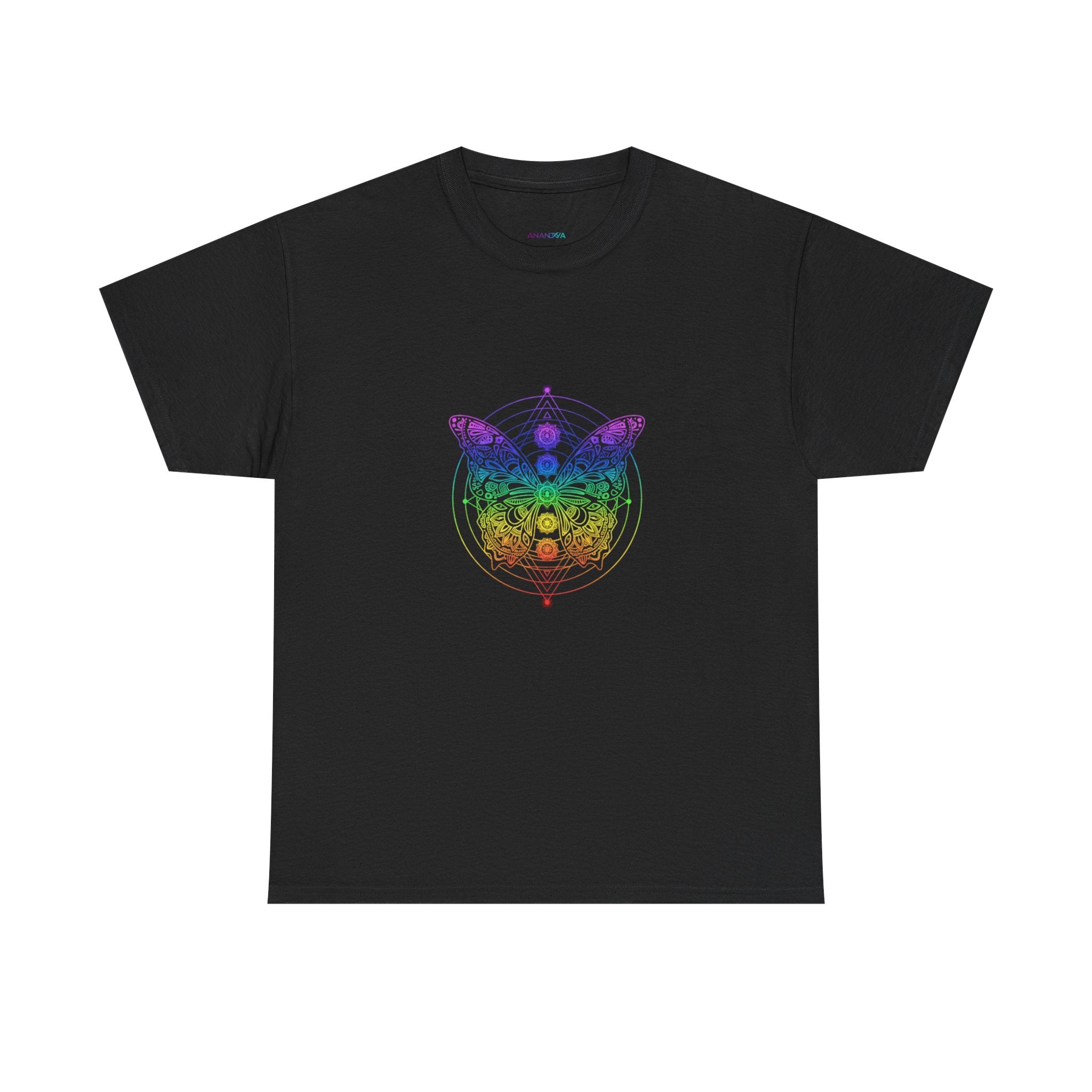 Chakra Butterfly T-Shirt — Women's Rainbow Spiritual Graphic Tee