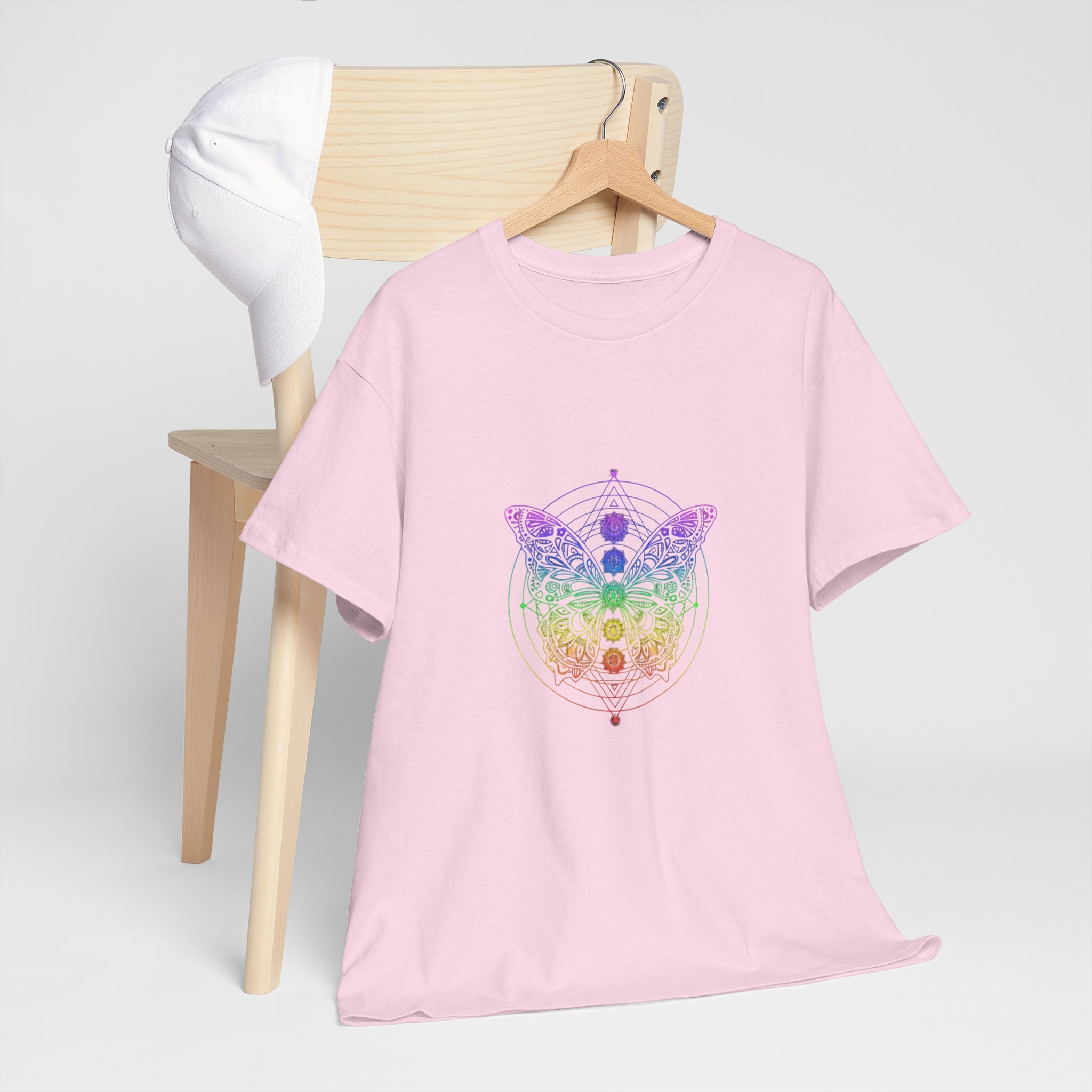 Chakra Butterfly T-Shirt — Women's Rainbow Spiritual Graphic Tee