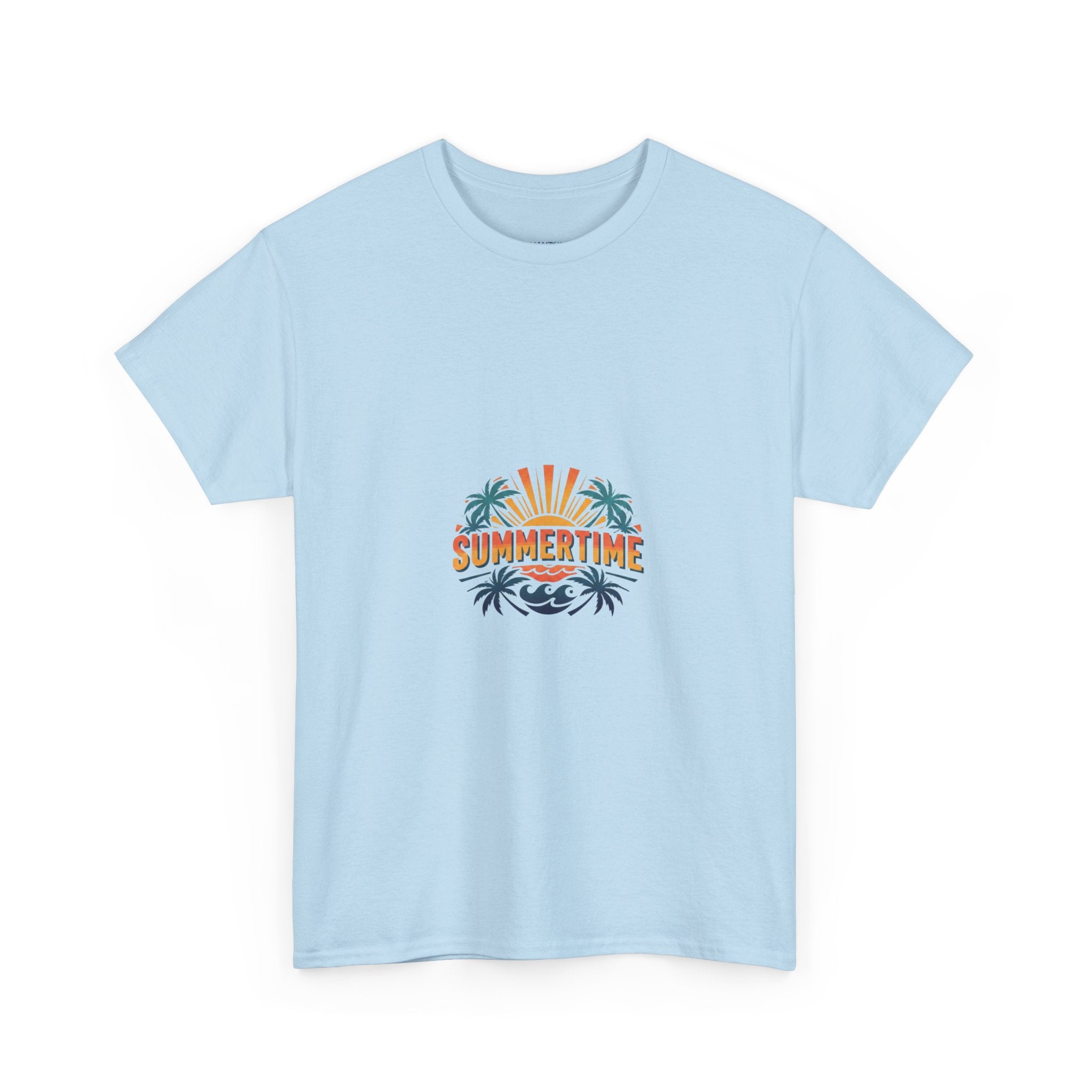 Summertime Retro Palm Tee — Men's Graphic Beach T-Shirt