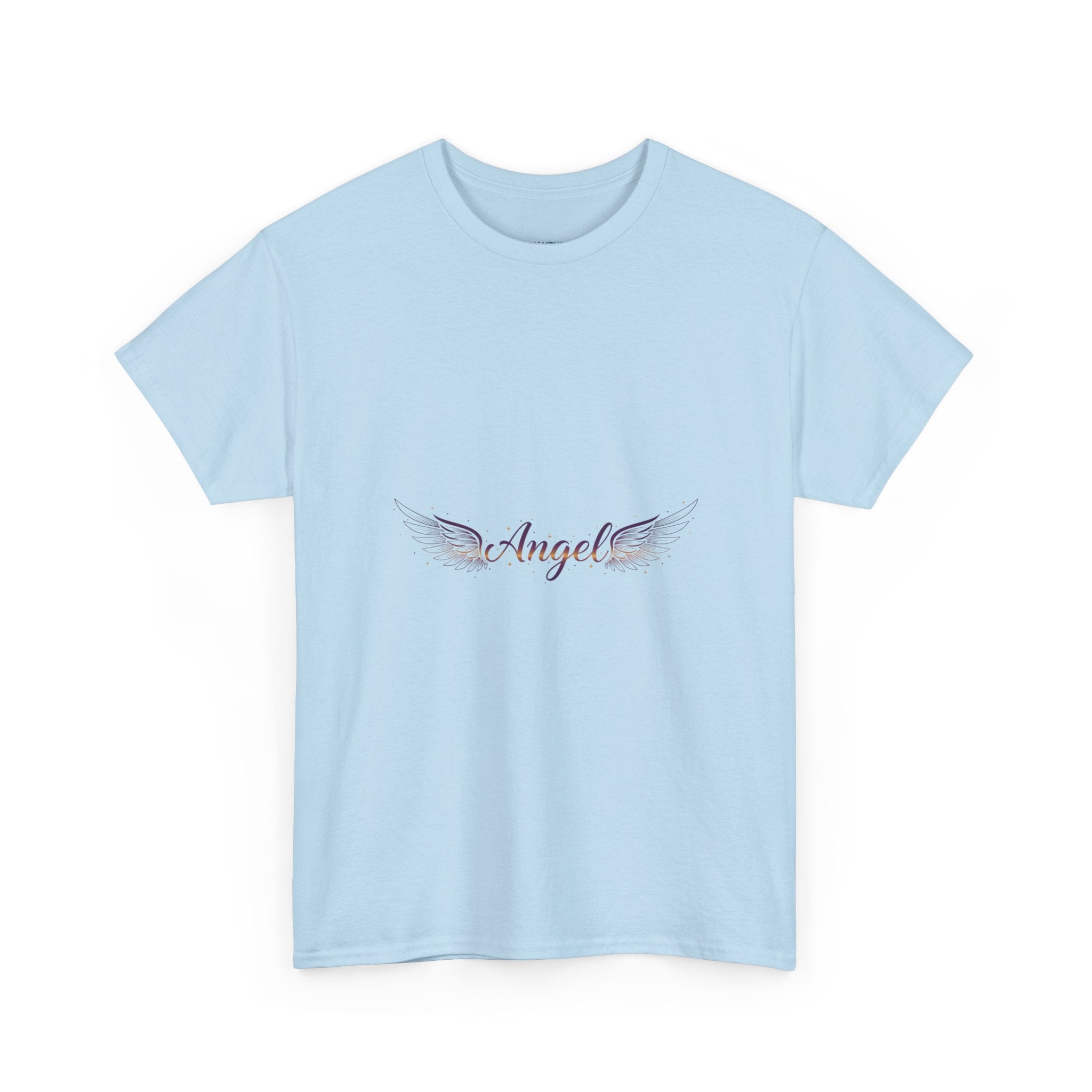 Angel Wings Graphic Tee | Minimal "Angel" Chest Print | Women's DTG T-Shirt