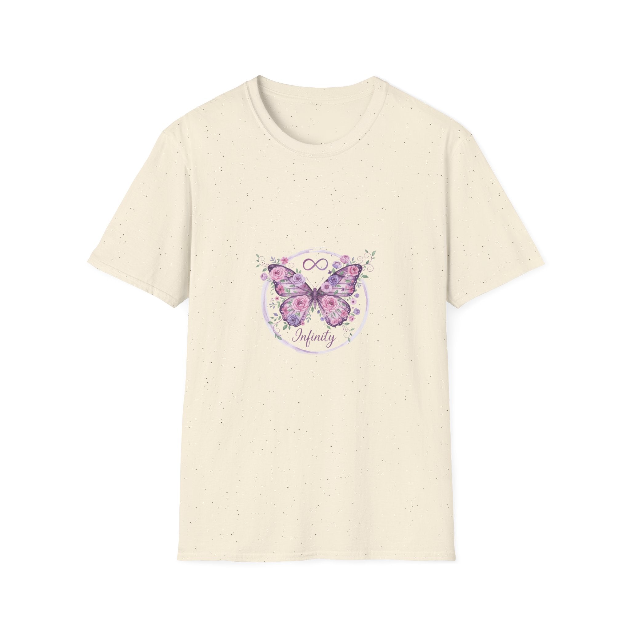 Butterfly Infinity Women's T-Shirt | DTG-Printed Purple Floral & Infinity Design Tee
