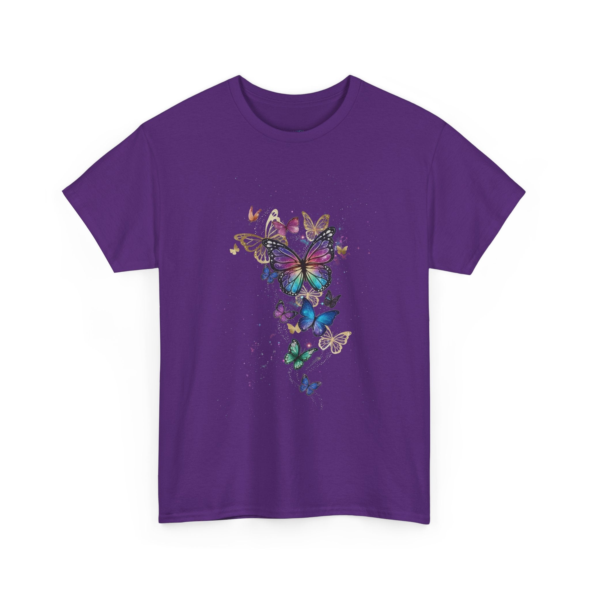 Butterfly Cascade Women's Graphic T-Shirt — DTG Floral Flutter Print
