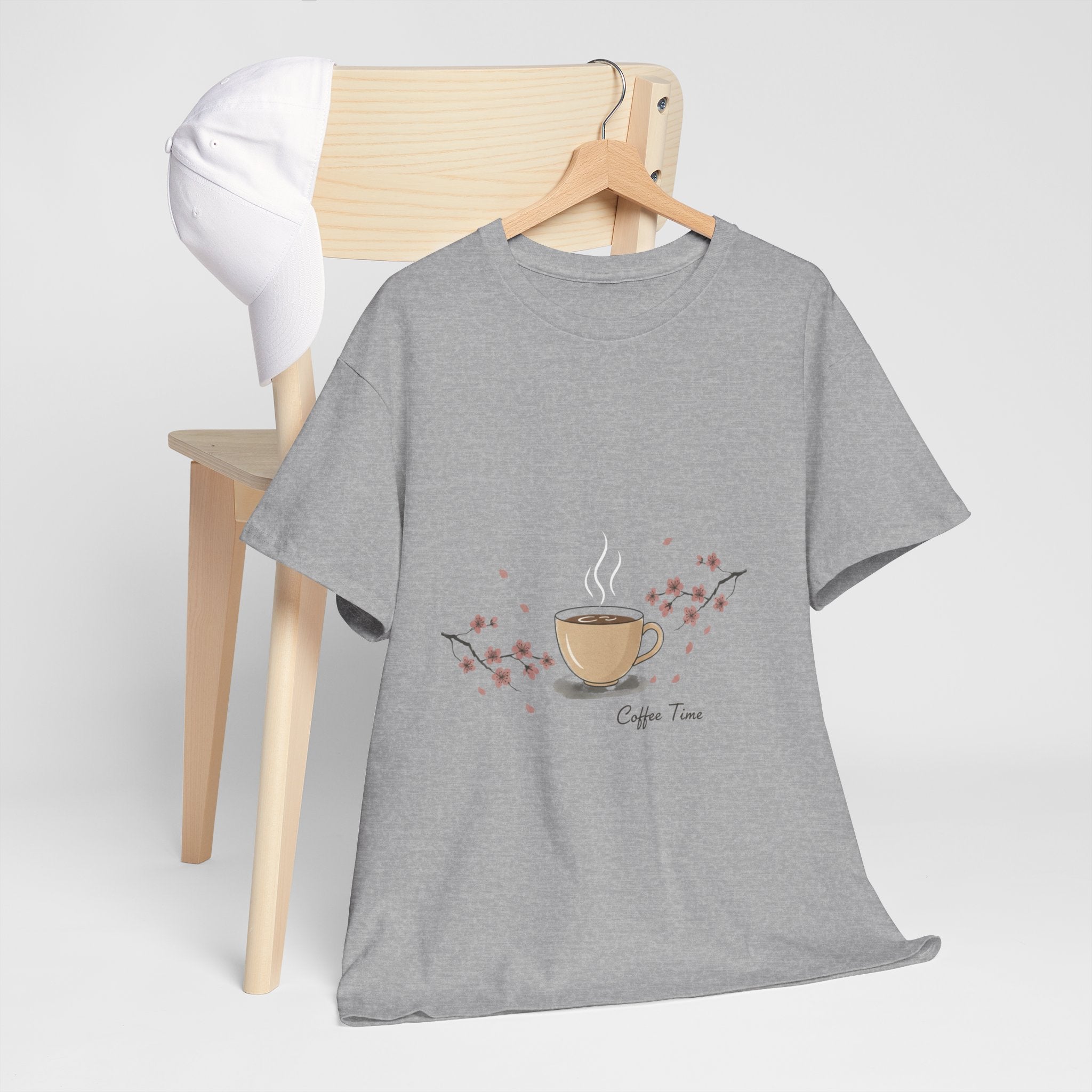 Coffee Time Women's Graphic T-Shirt — Floral Cup DTG Print