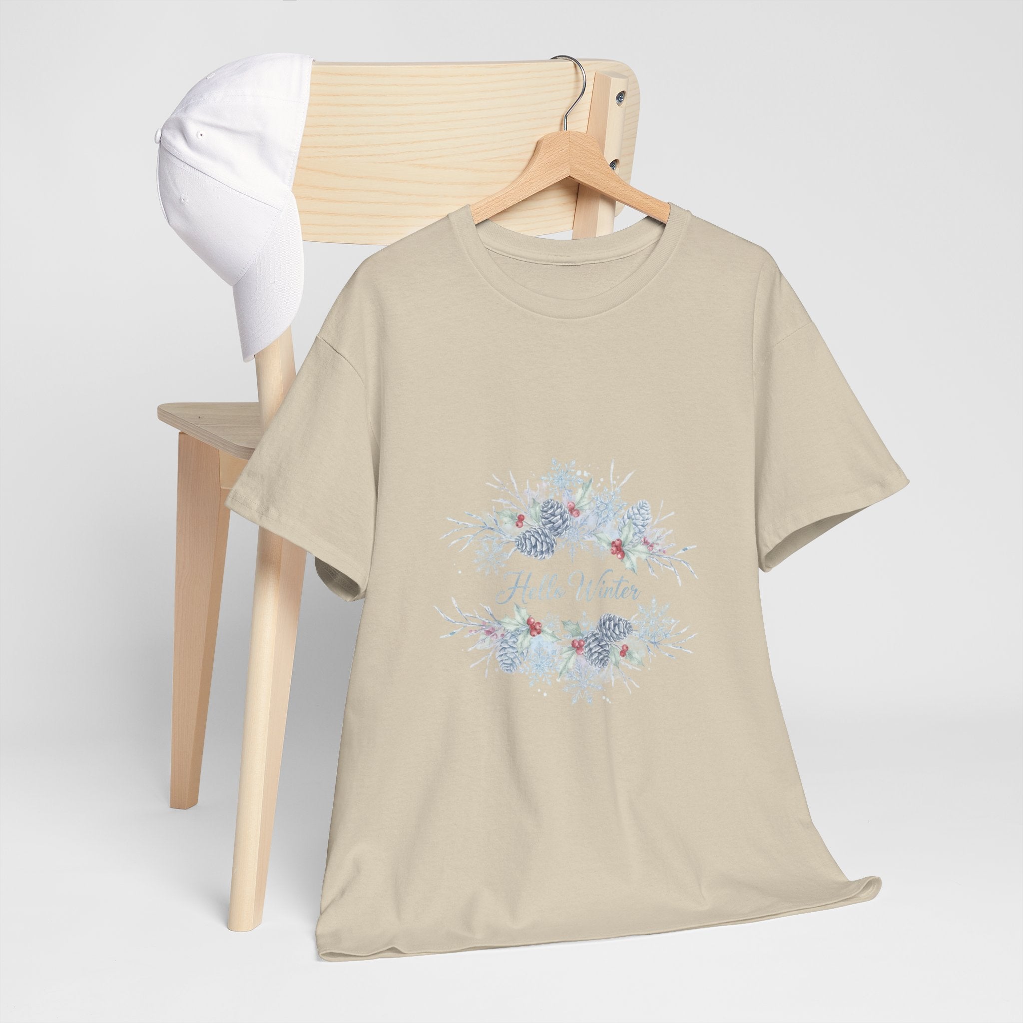 Floral Peace Tee — 'Hope & Light' Watercolour Wreath Cotton Shirt