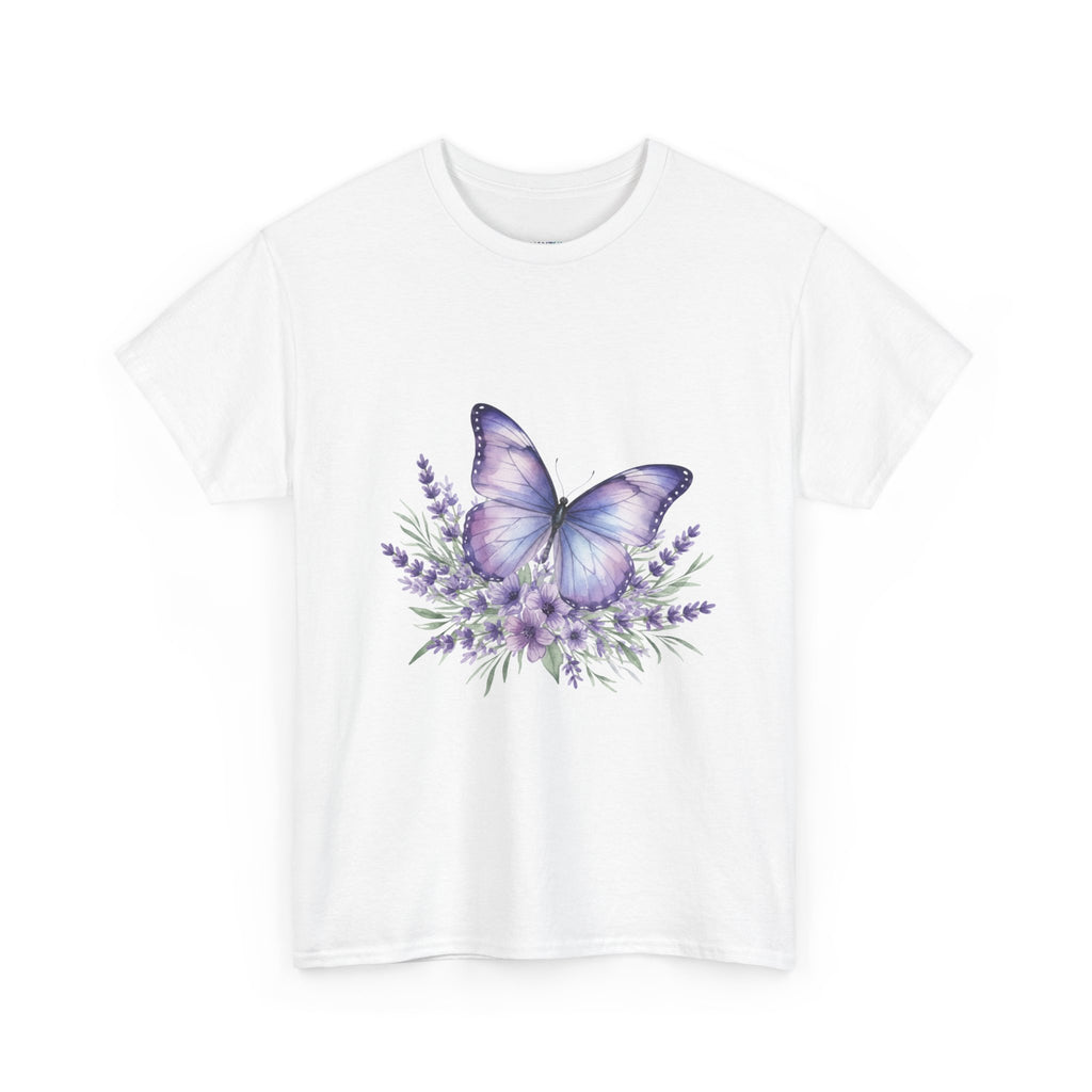 Butterfly Lavender Tee — Women's Floral DTG Graphic T-Shirt