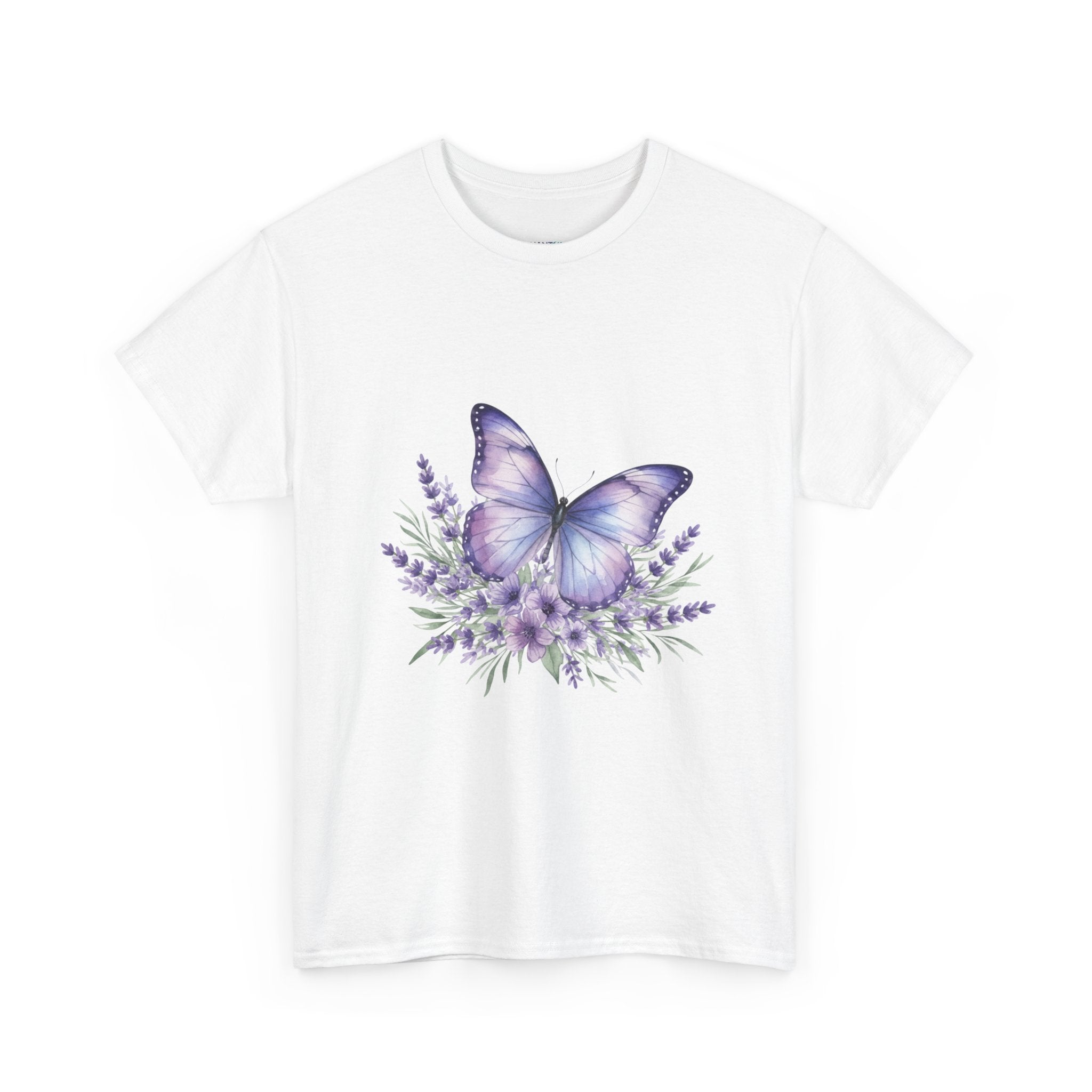 Butterfly Lavender Tee — Women's Floral DTG Graphic T-Shirt