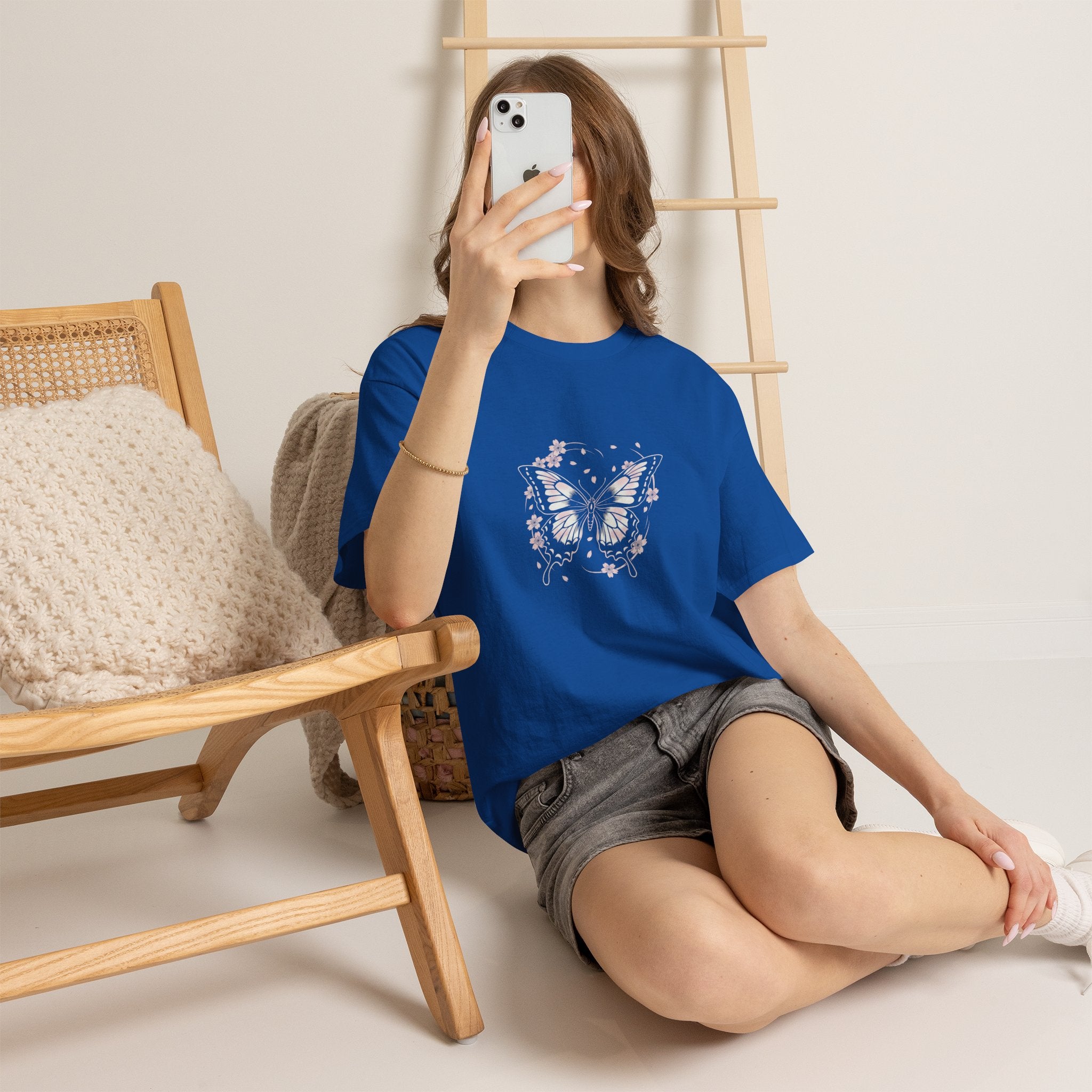 Butterfly Floral Tee — Women's Pastel Graphic T-Shirt