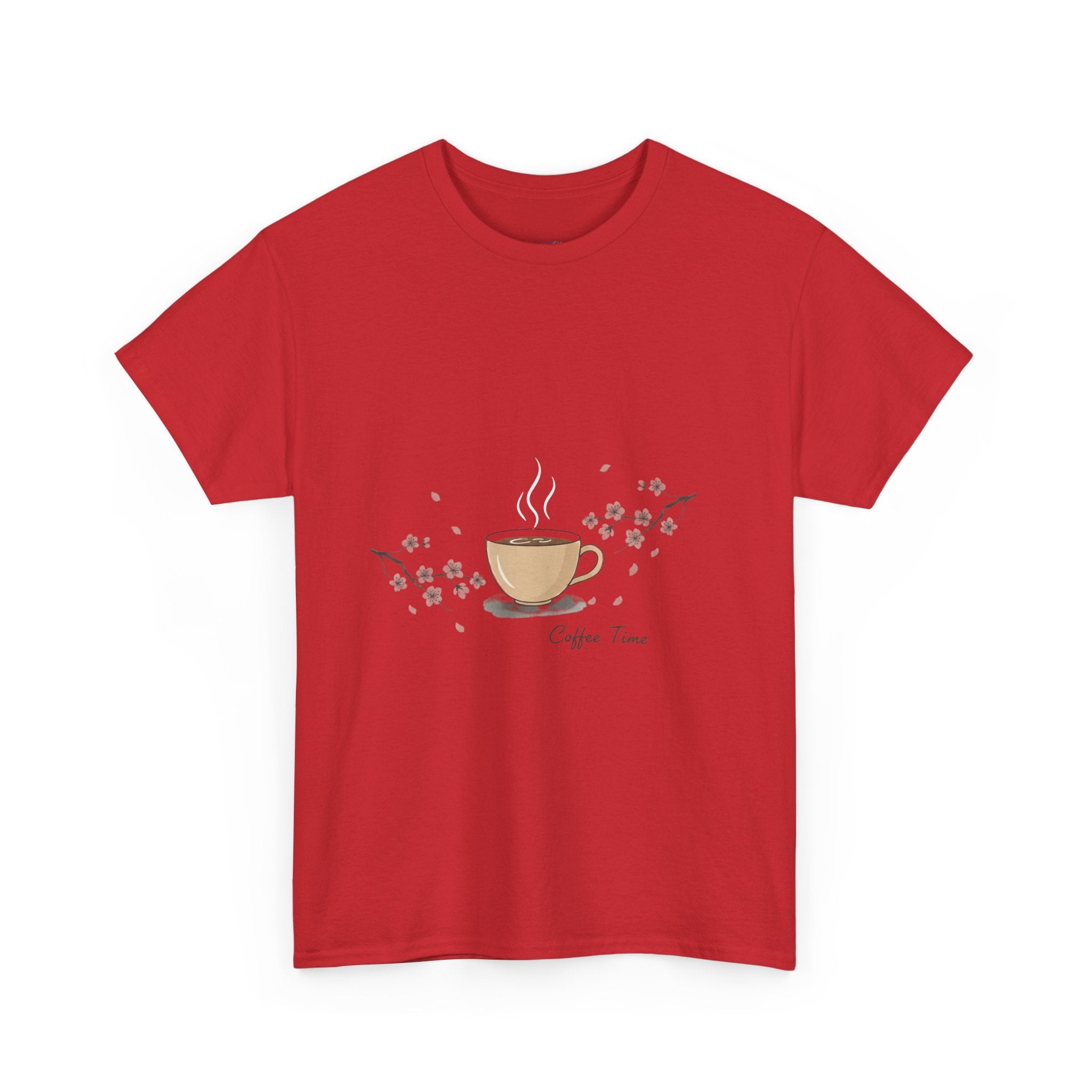 Coffee Time Women's Graphic T-Shirt — Floral Cup DTG Print