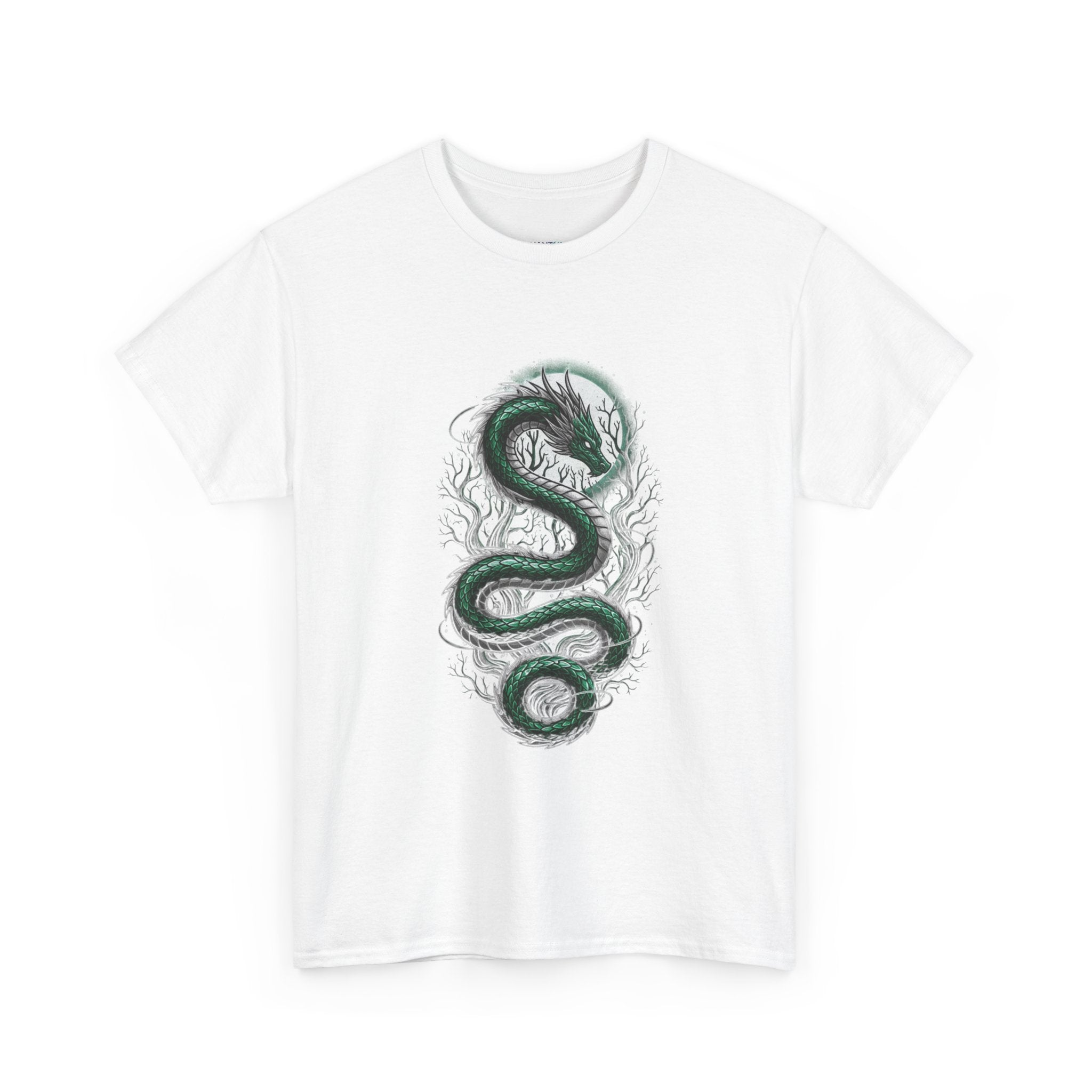 Green Serpent Branches Men's T-Shirt — DTG Printed Cotton Tee