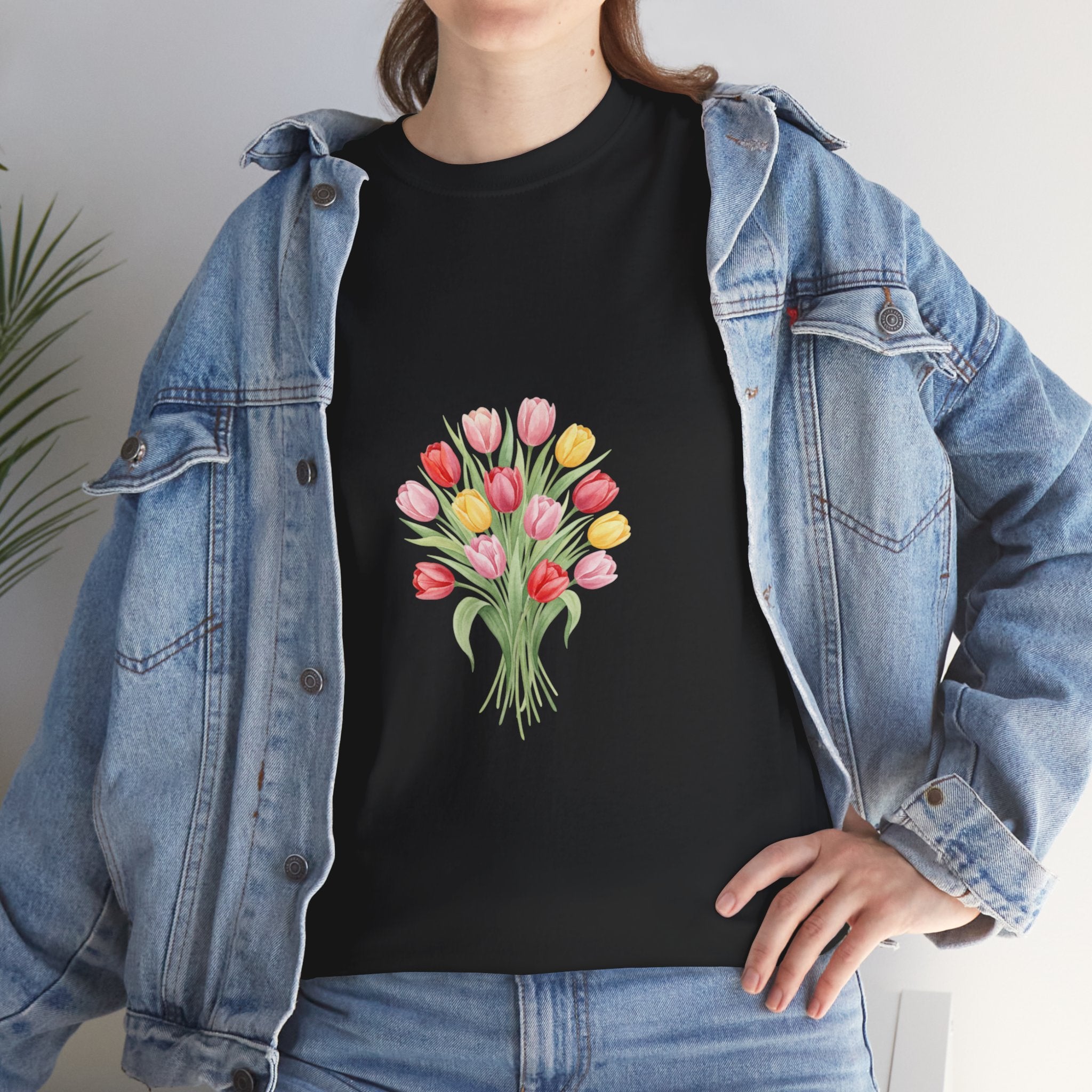 Tulip Bouquet Tee — Women's Watercolor Floral DTG Graphic T-Shirt