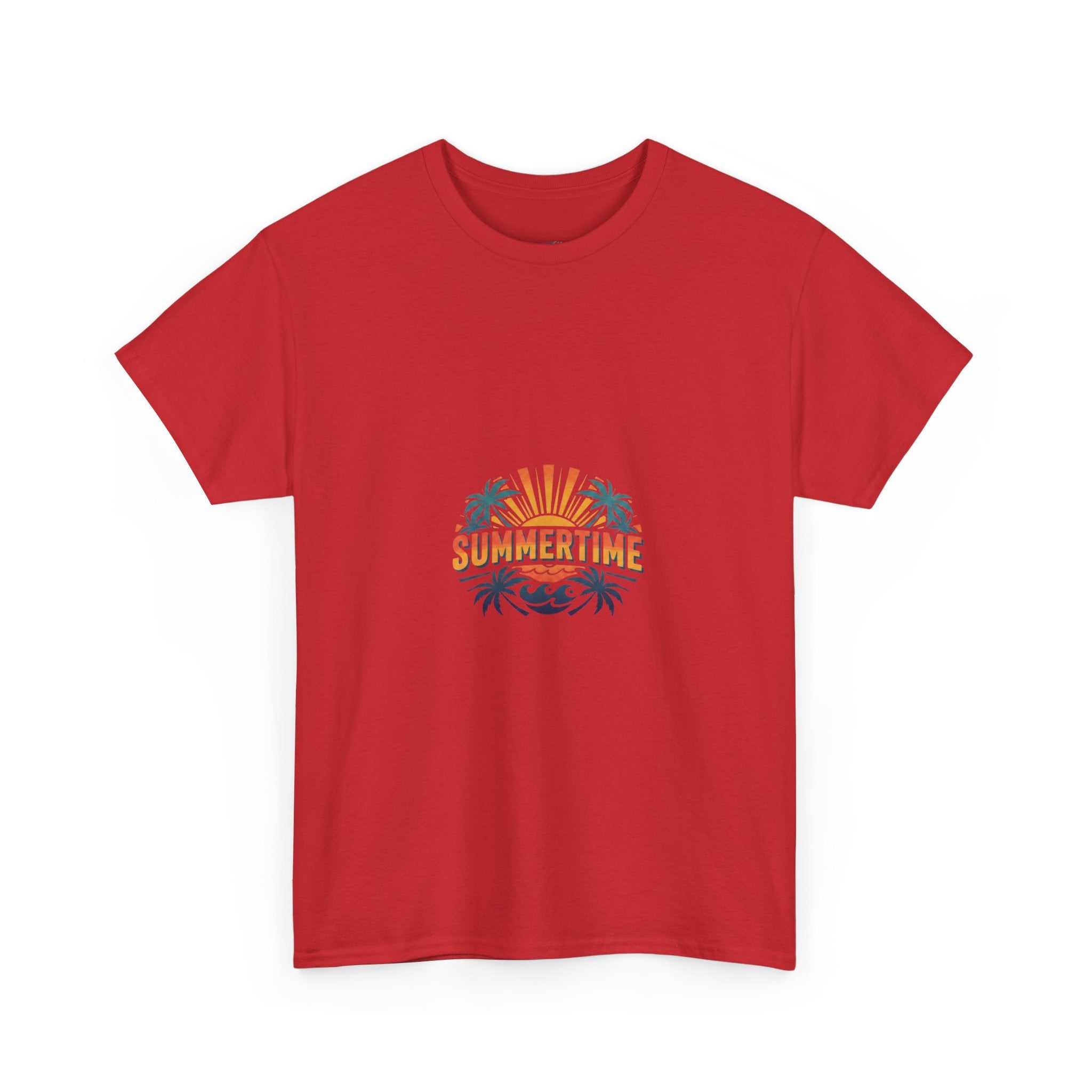 Summertime Retro Palm Tee — Men's Graphic Beach T-Shirt