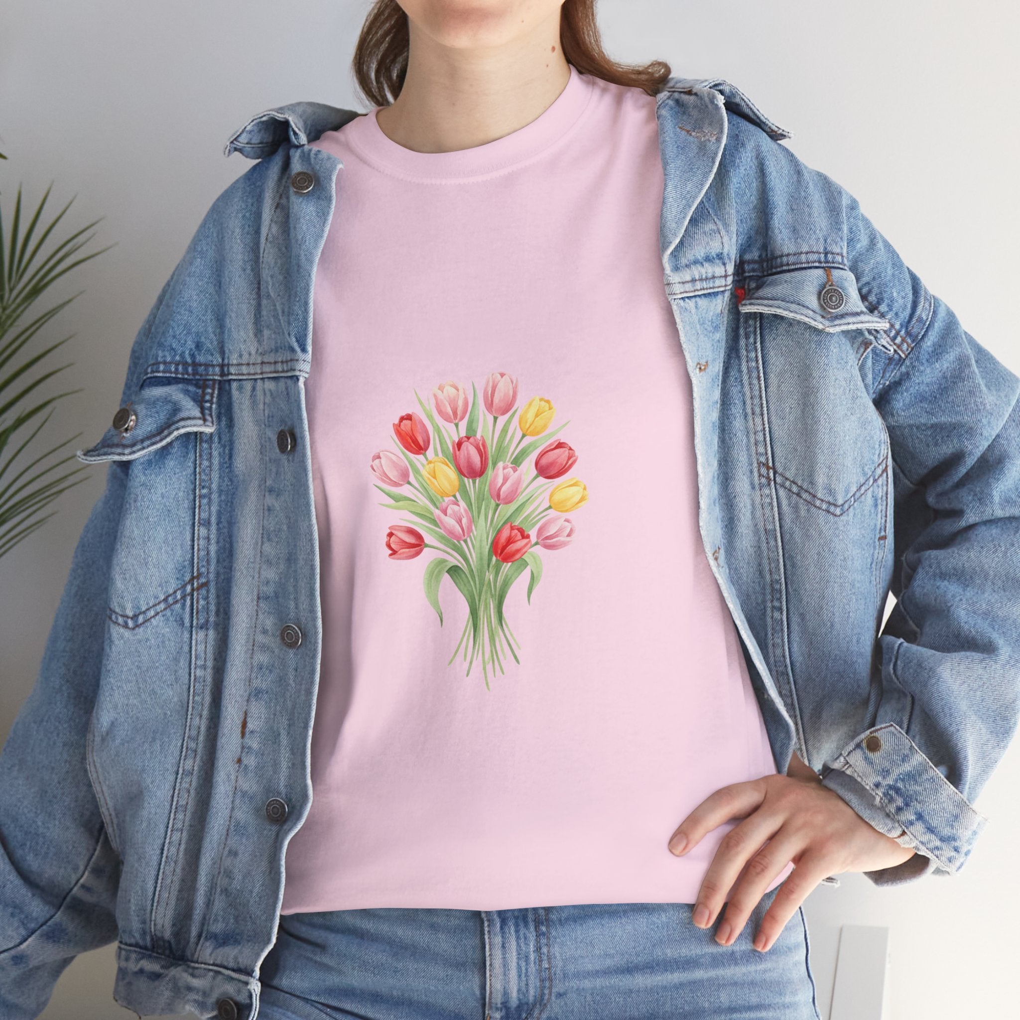 Tulip Bouquet Tee — Women's Watercolor Floral DTG Graphic T-Shirt
