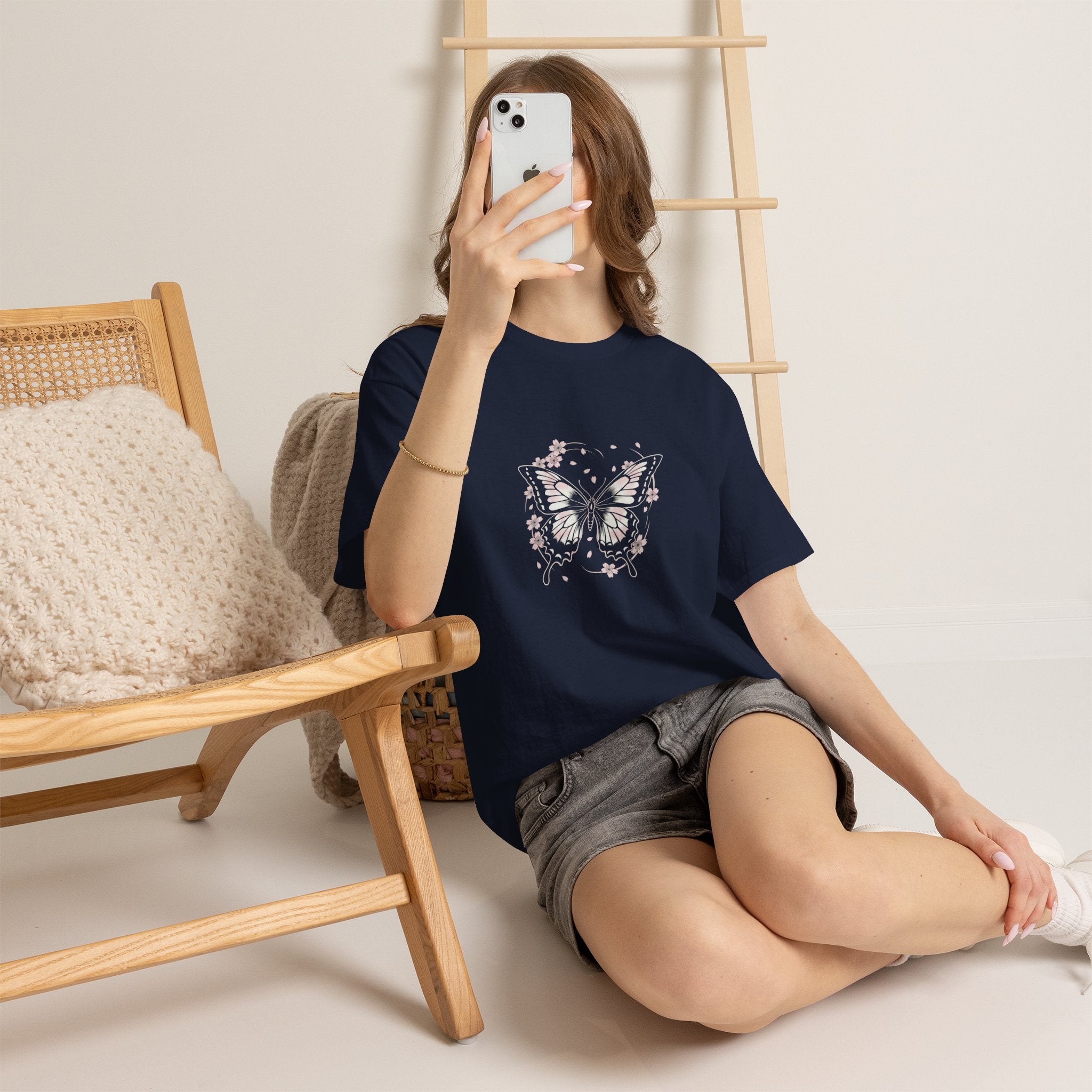 Butterfly Floral Tee — Women's Pastel Graphic T-Shirt