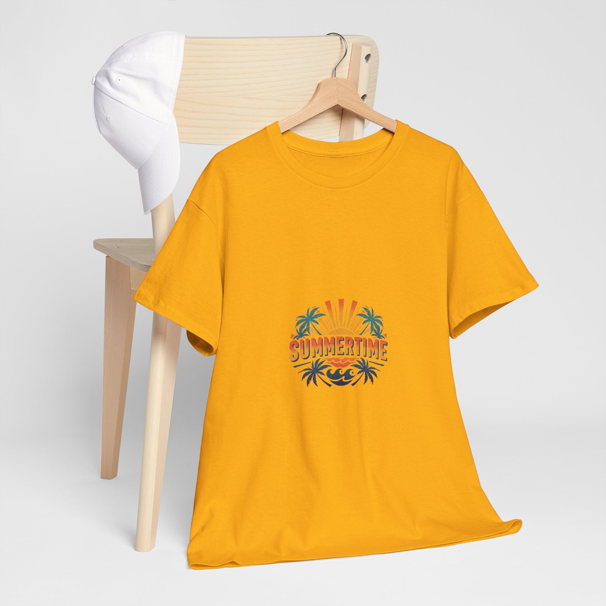 Summertime Retro Palm Tee — Men's Graphic Beach T-Shirt