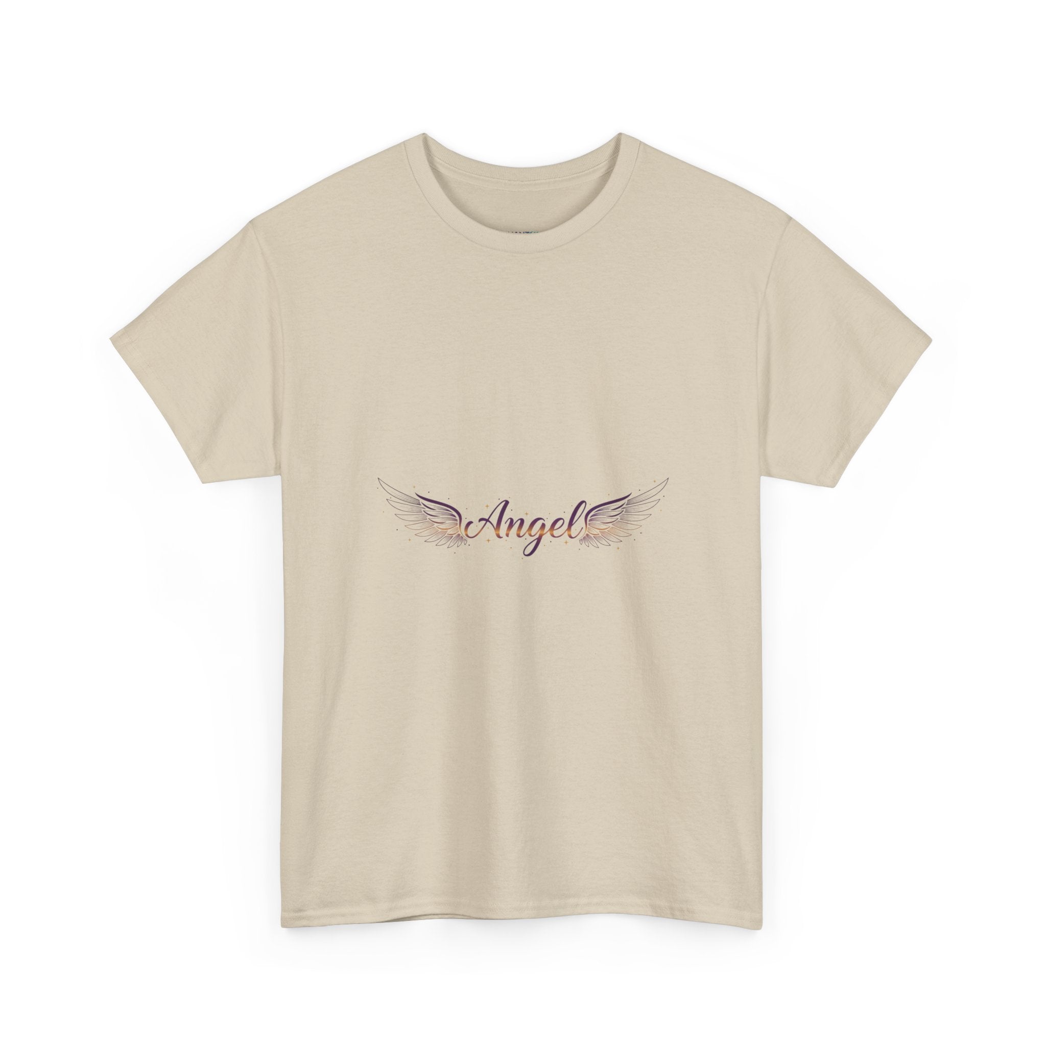 Angel Wings Graphic Tee | Minimal "Angel" Chest Print | Women's DTG T-Shirt