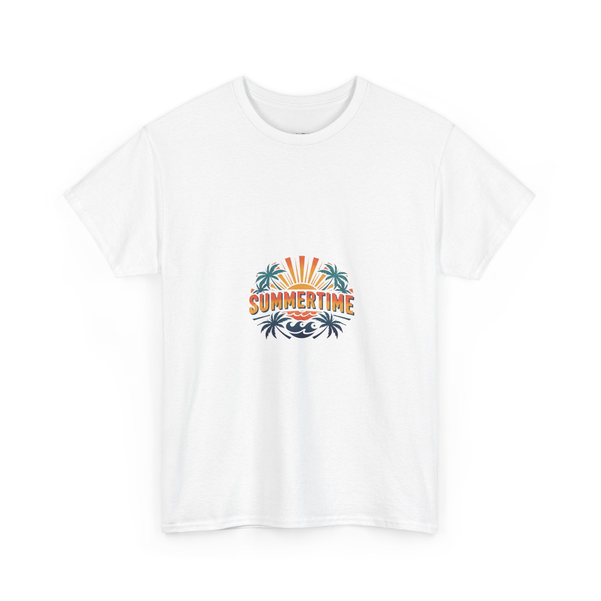 Summertime Retro Palm Tee — Men's Graphic Beach T-Shirt