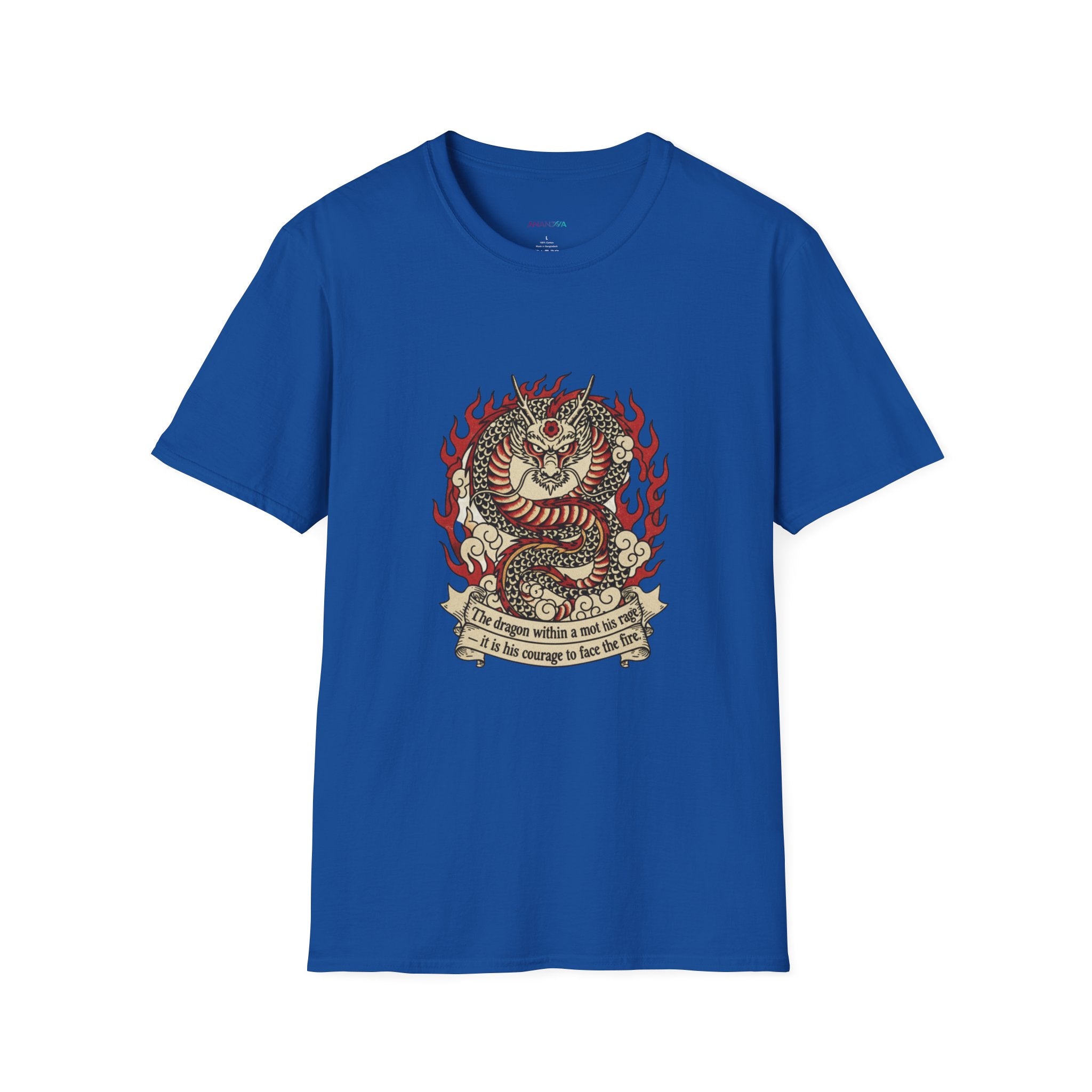 Men's Graphic Tee — Fiery Tiger, Snake & Skull Tattoo Crest with Banner