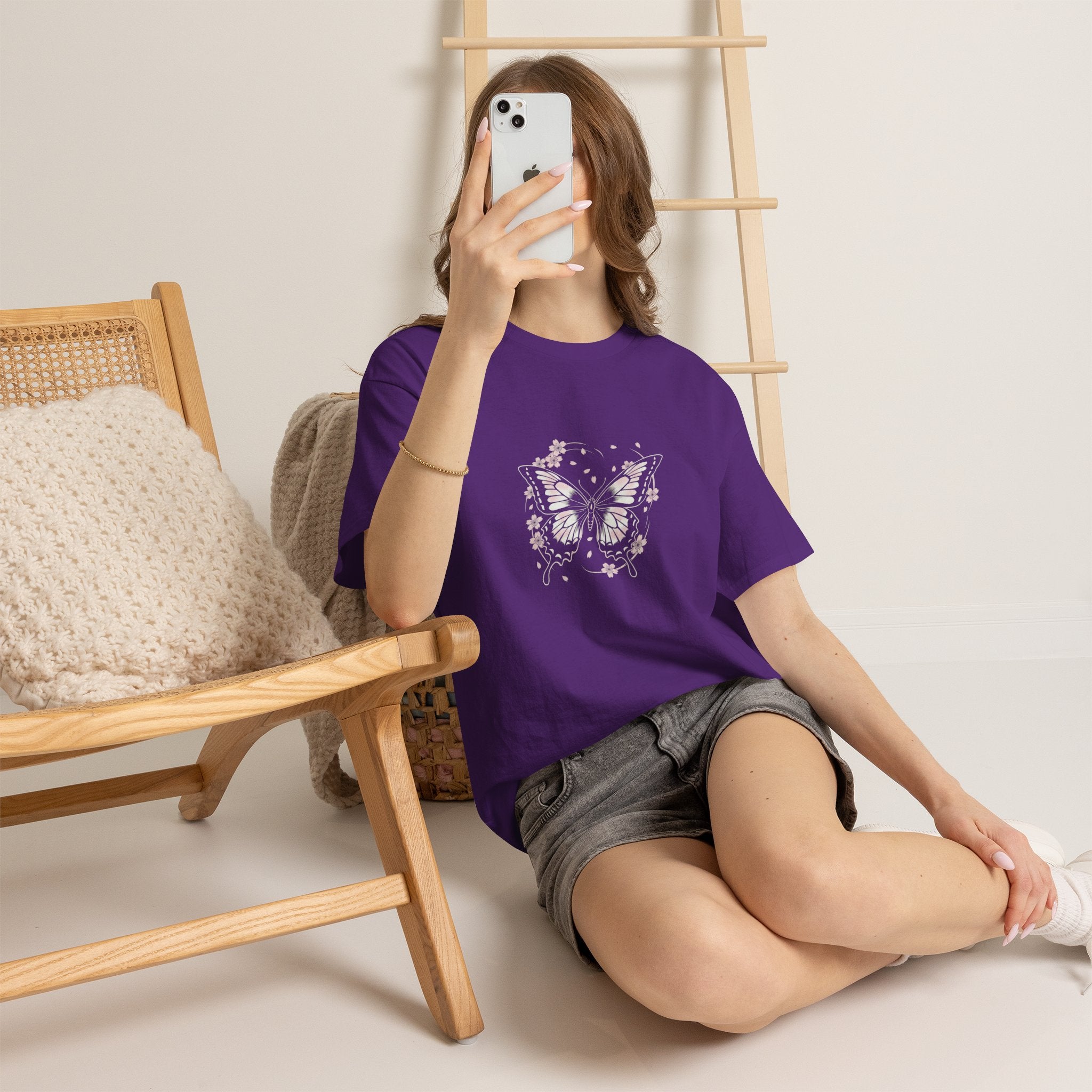 Butterfly Floral Tee — Women's Pastel Graphic T-Shirt