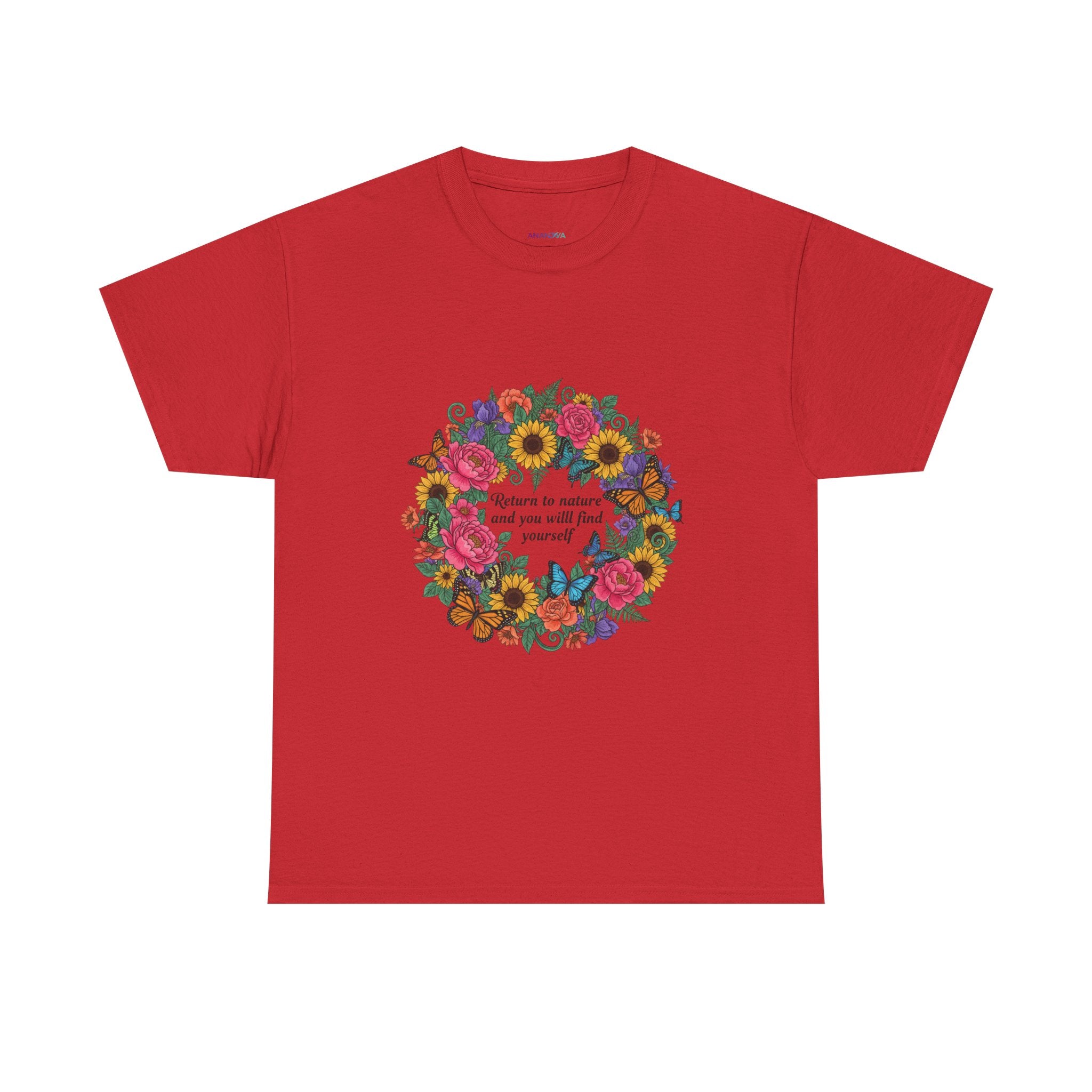 'Wherever You Go, Go with All Your Heart' Floral Wreath Women's T-Shirt | DTG-Printed Inspirational Tee