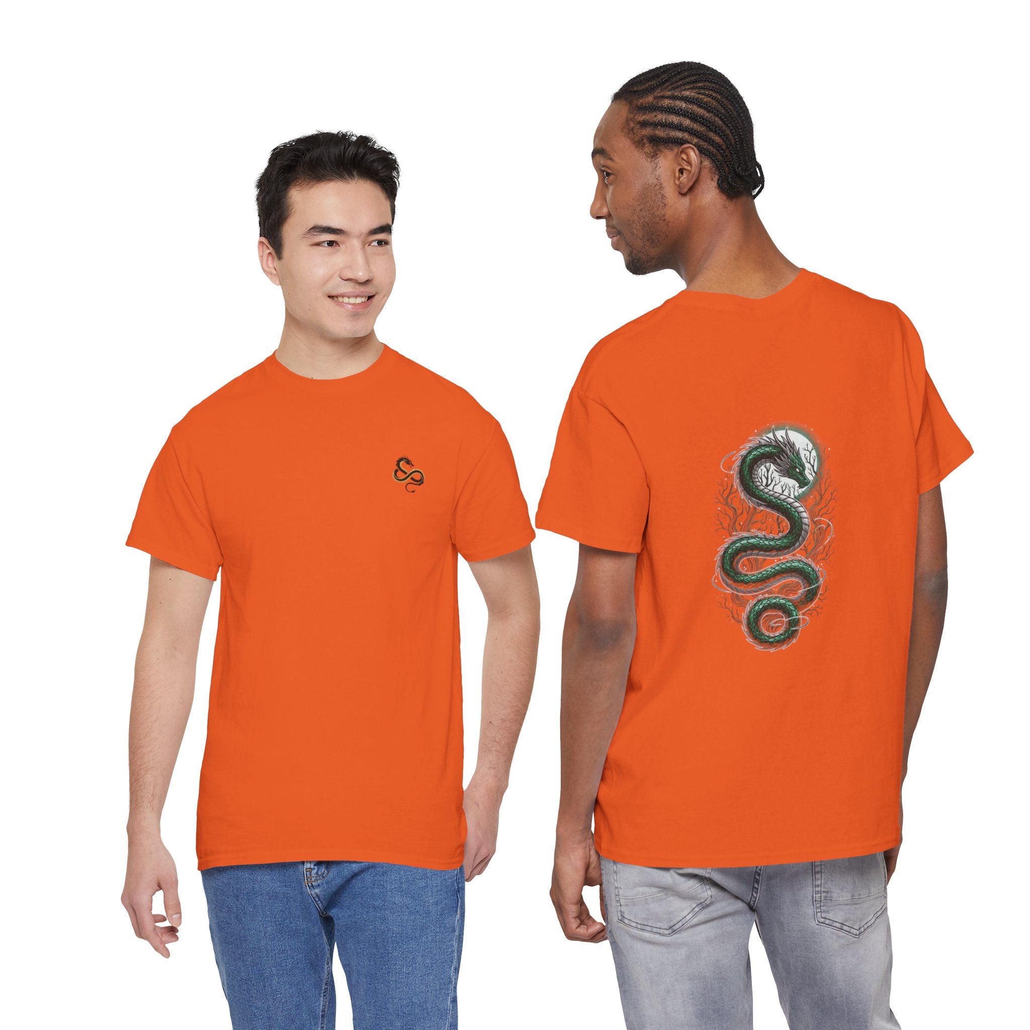 Green Serpent Back Graphic Men's T-Shirt — DTG Printed Cotton Tee