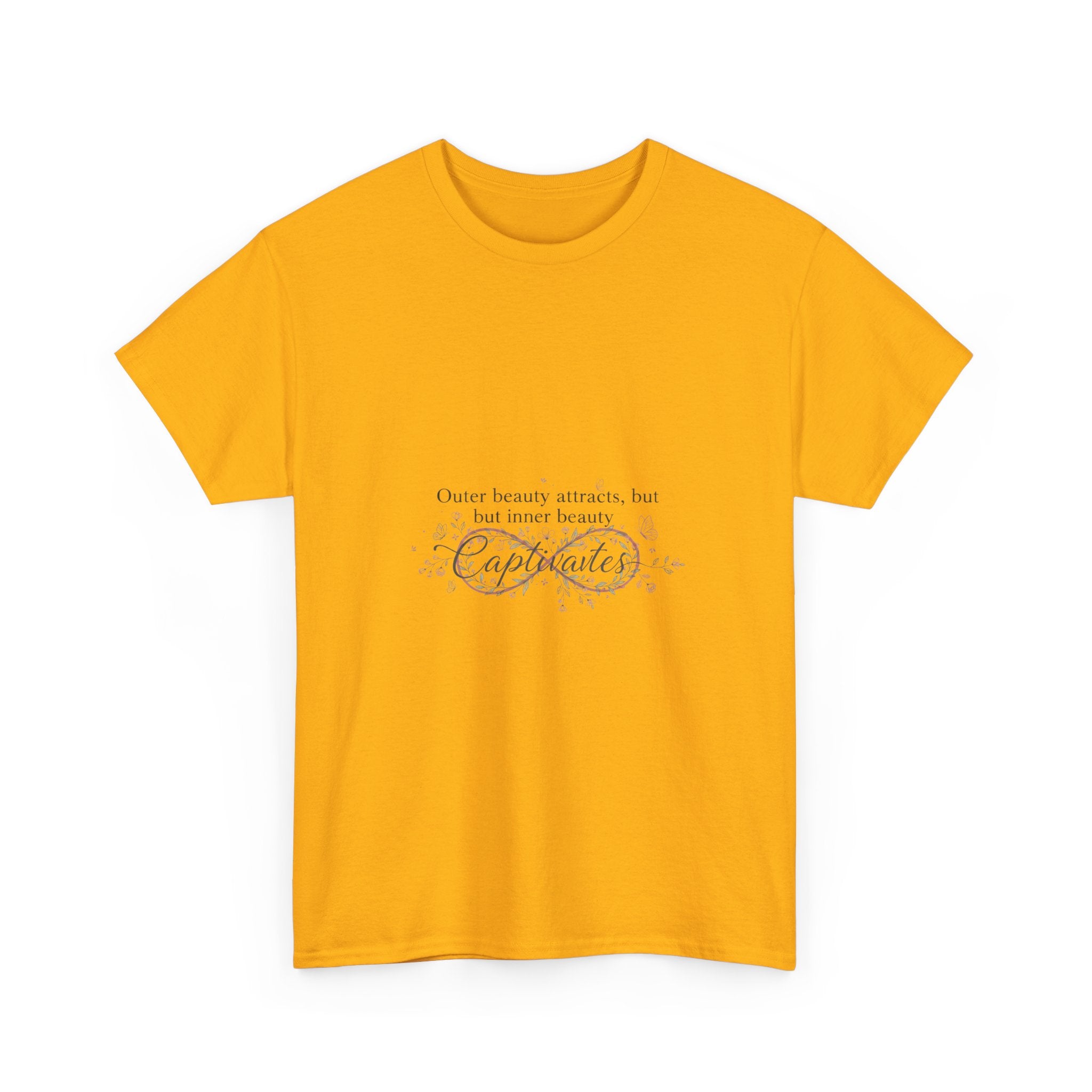 Inner Beauty Captivates — Women's Inspirational Floral Graphic Tee | DTG Printed Cotton T-Shirt
