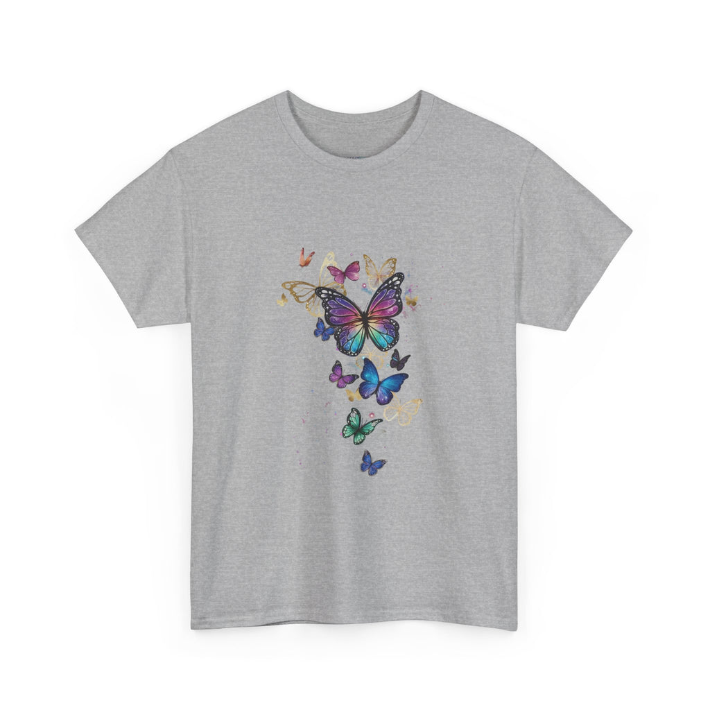 Butterfly Cascade Women's Graphic T-Shirt — DTG Floral Flutter Print