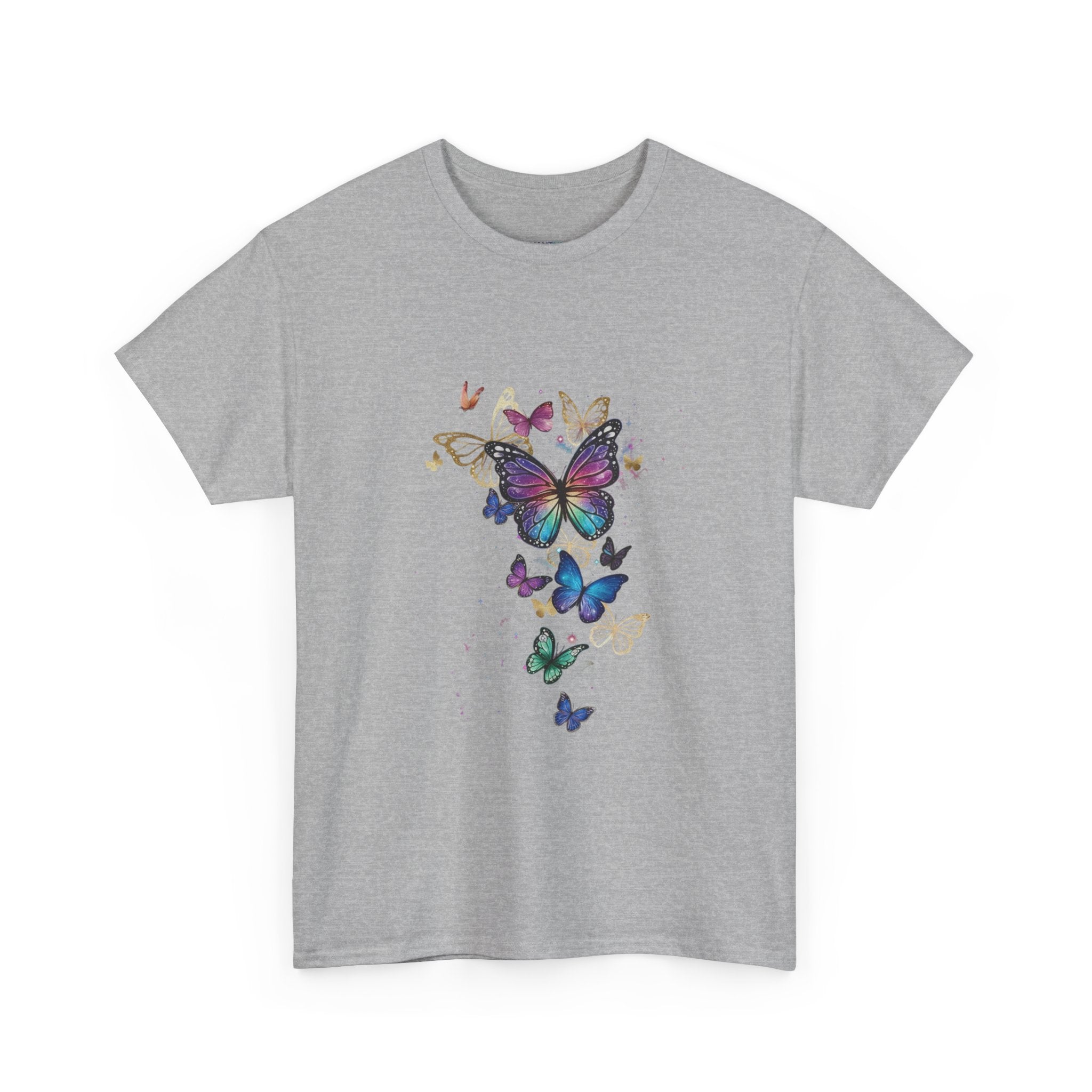 Butterfly Cascade Women's Graphic T-Shirt — DTG Floral Flutter Print