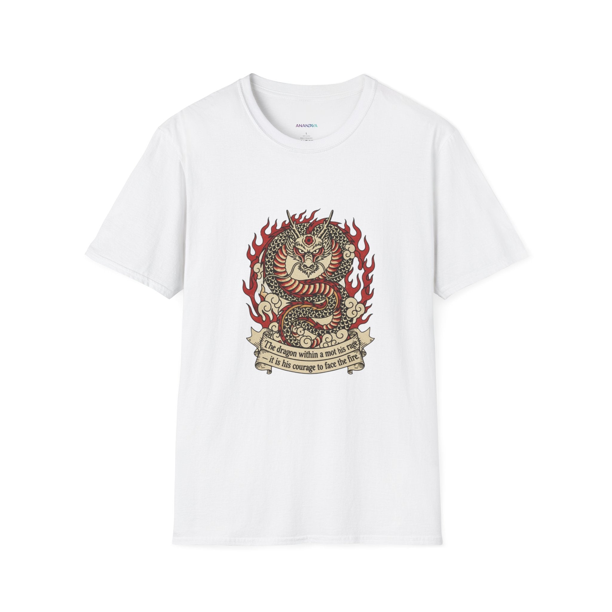 Men's Graphic Tee — Fiery Tiger, Snake & Skull Tattoo Crest with Banner