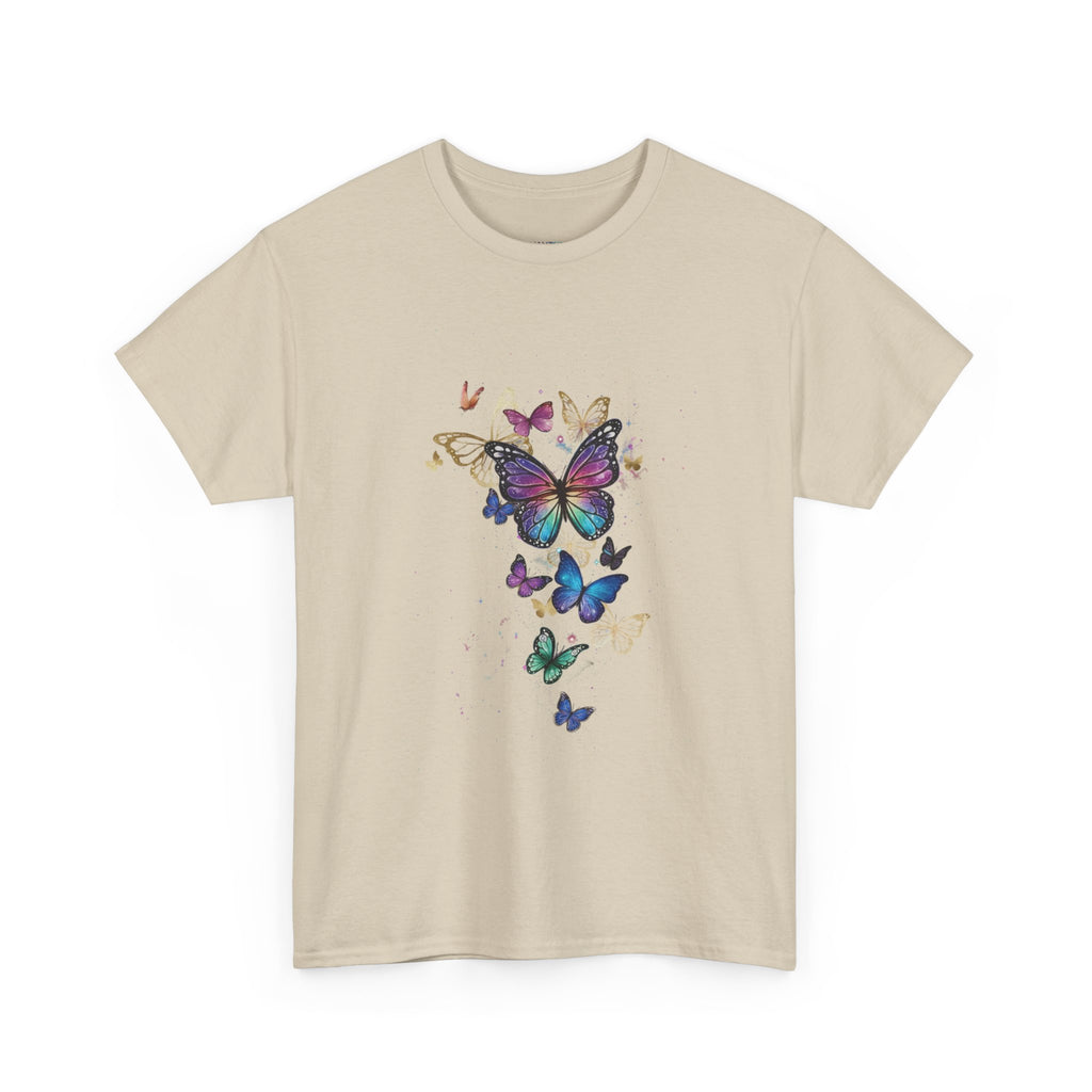 Butterfly Cascade Women's Graphic T-Shirt — DTG Floral Flutter Print