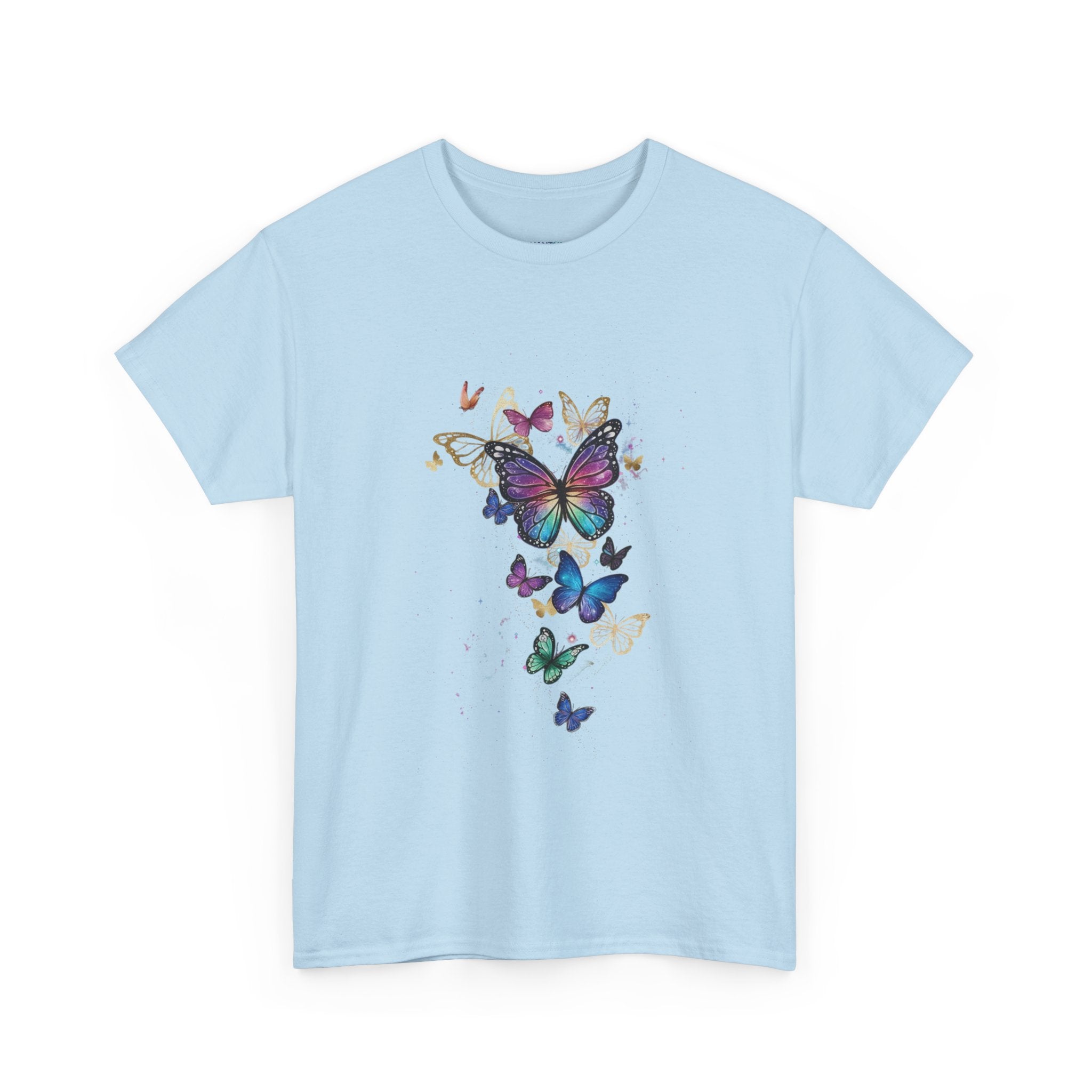 Butterfly Cascade Women's Graphic T-Shirt — DTG Floral Flutter Print