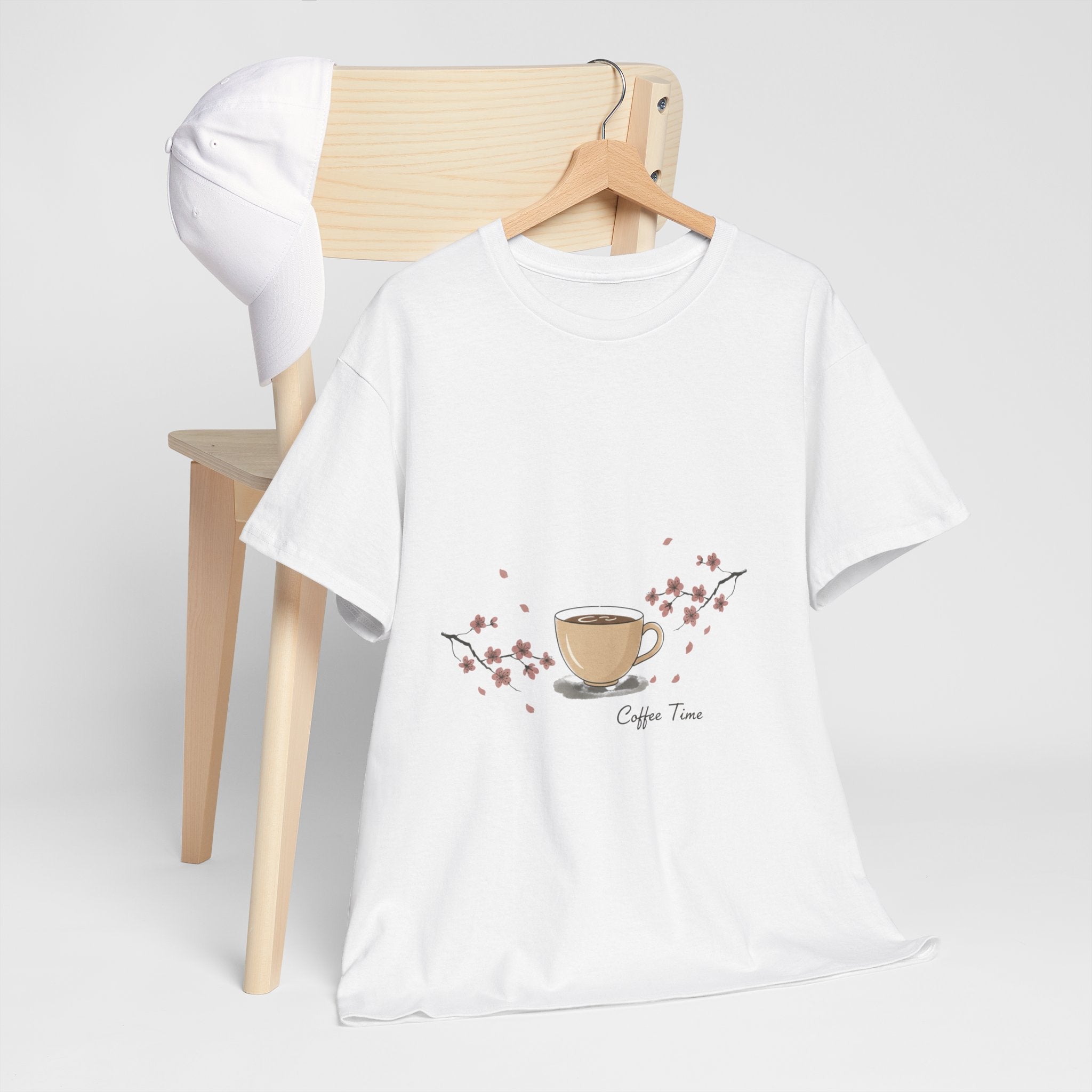 Coffee Time Women's Graphic T-Shirt — Floral Cup DTG Print