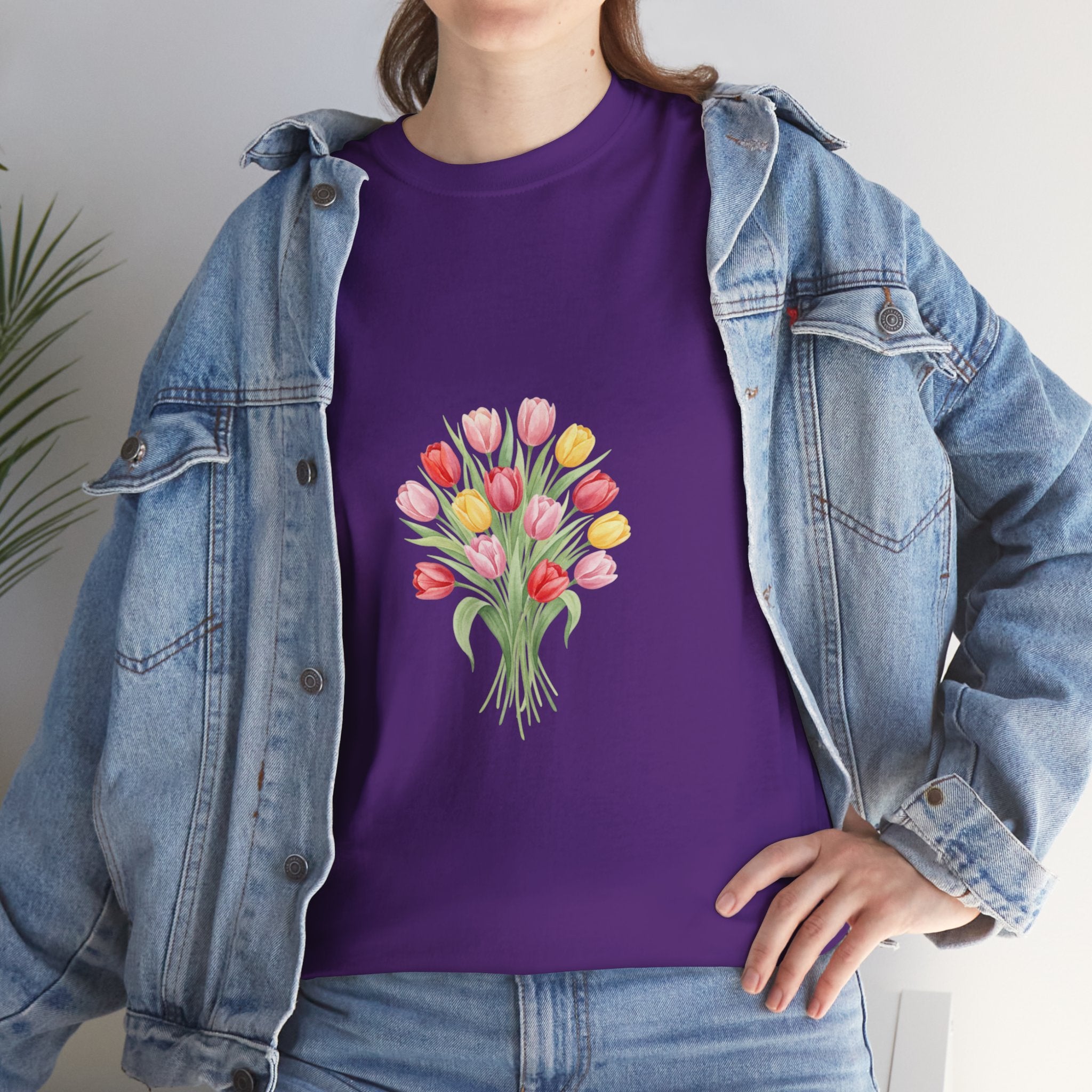 Tulip Bouquet Tee — Women's Watercolor Floral DTG Graphic T-Shirt