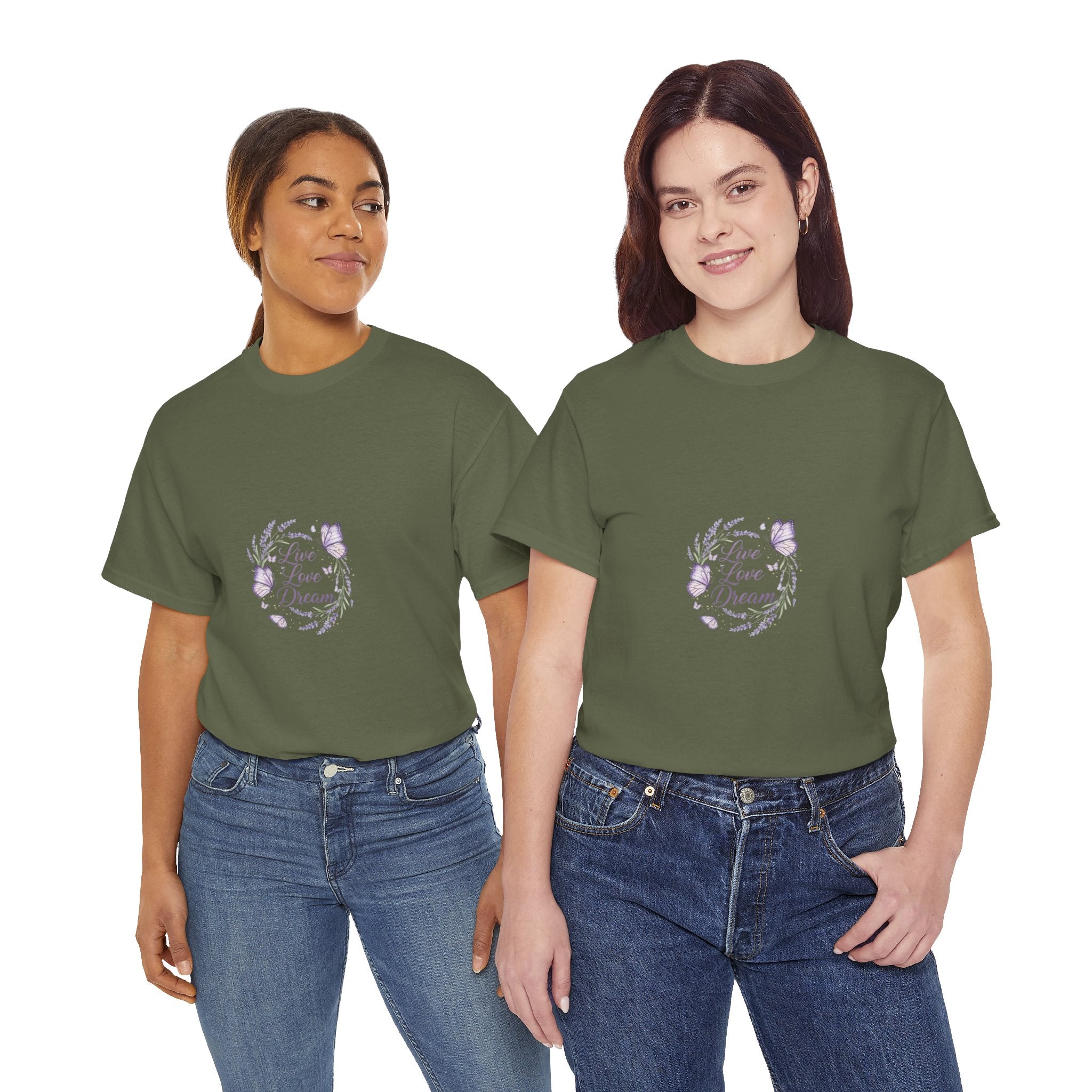 Live Your Dream Tee — Women's Floral Botanical Graphic T-Shirt