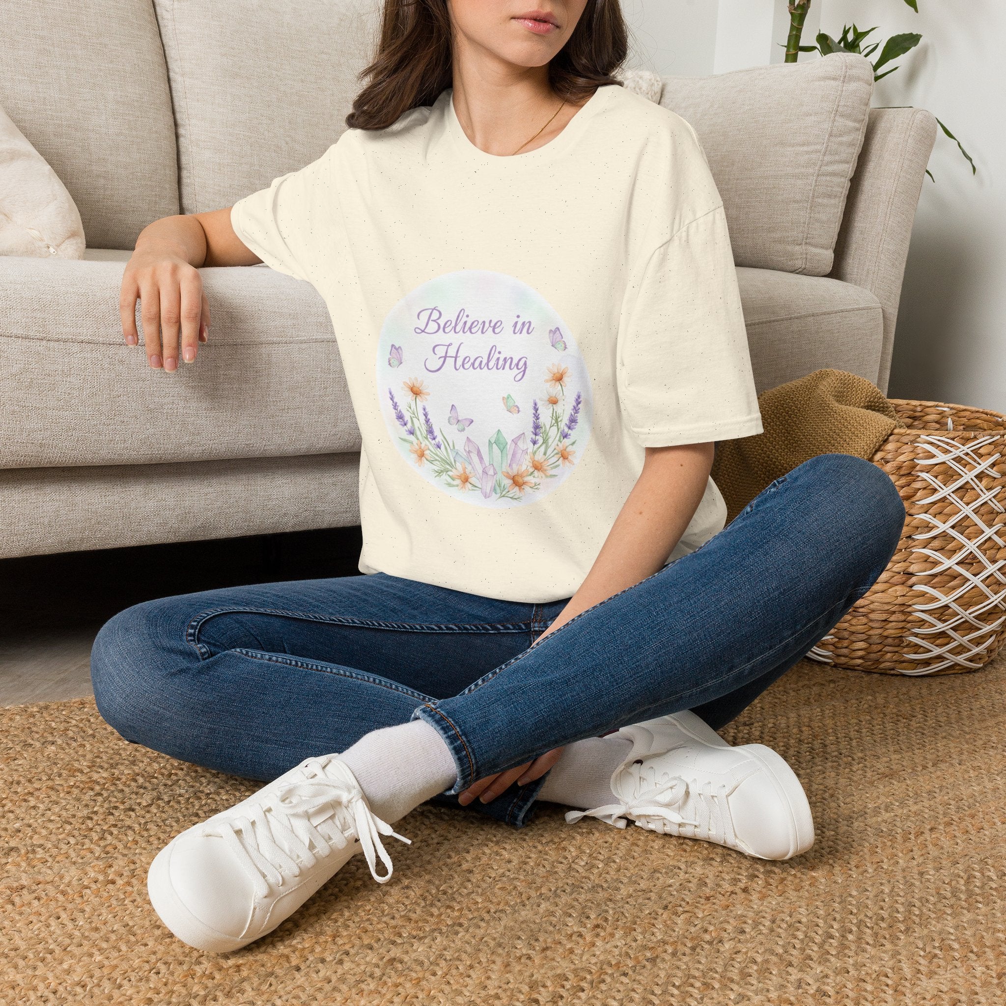 'Believe in Healing' Floral T-Shirt